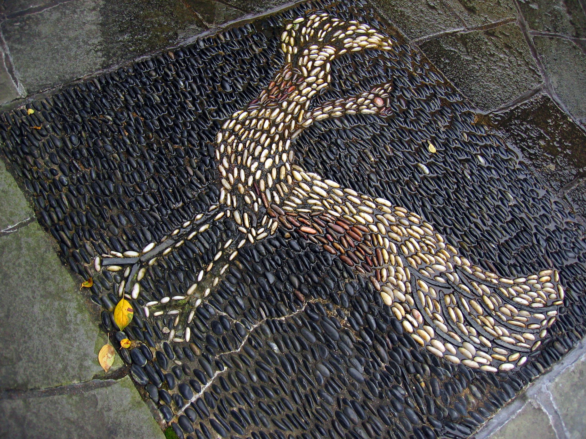 Chinesestyle pebble mosaic of a crane from the Margaret Grigg Nanjing