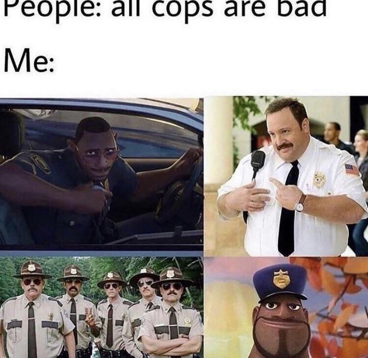 Did...Did they just acknowledge that the only good examples of cops are