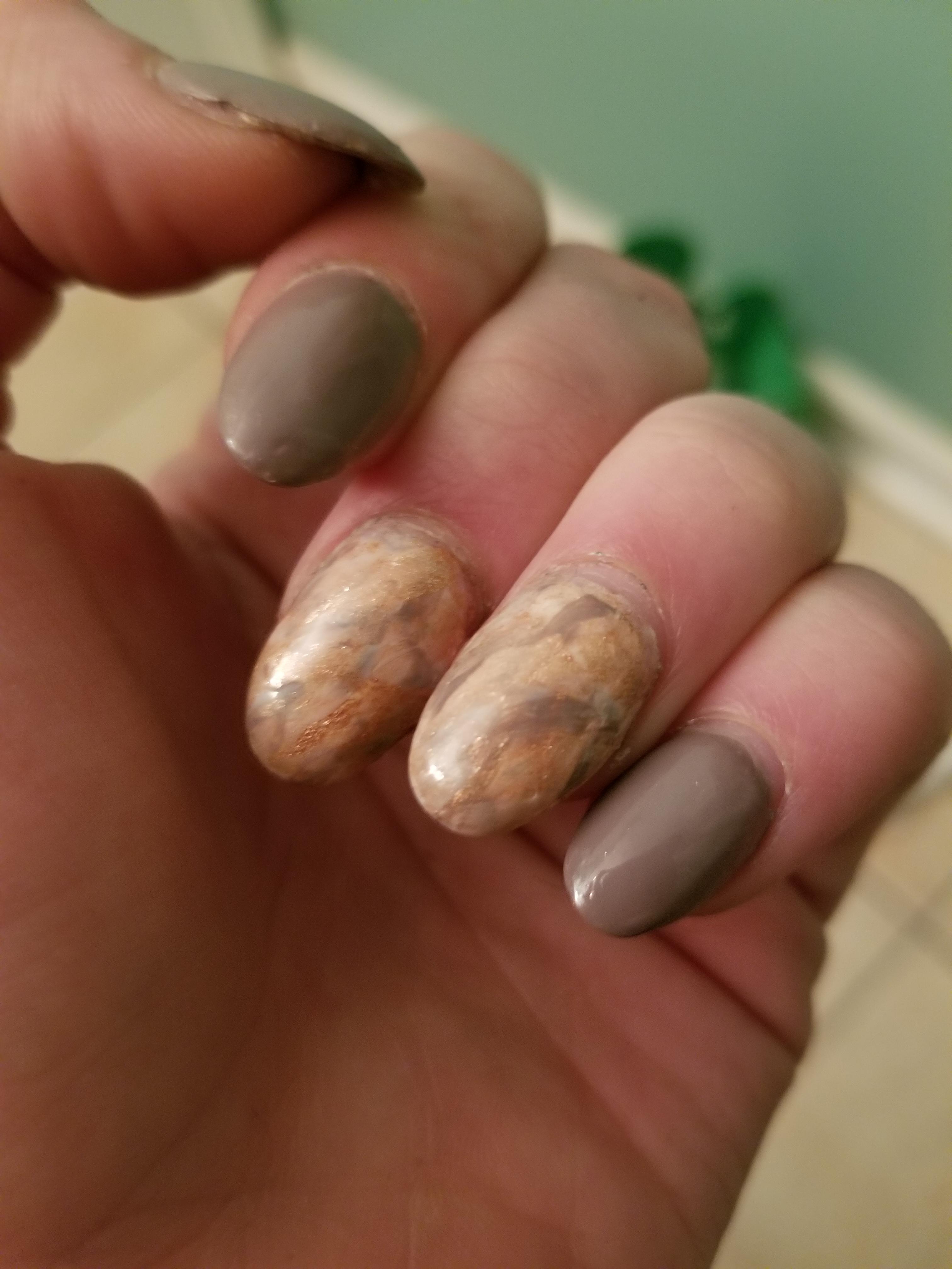Tried stone nails, turned into bathroom countertop nails. r