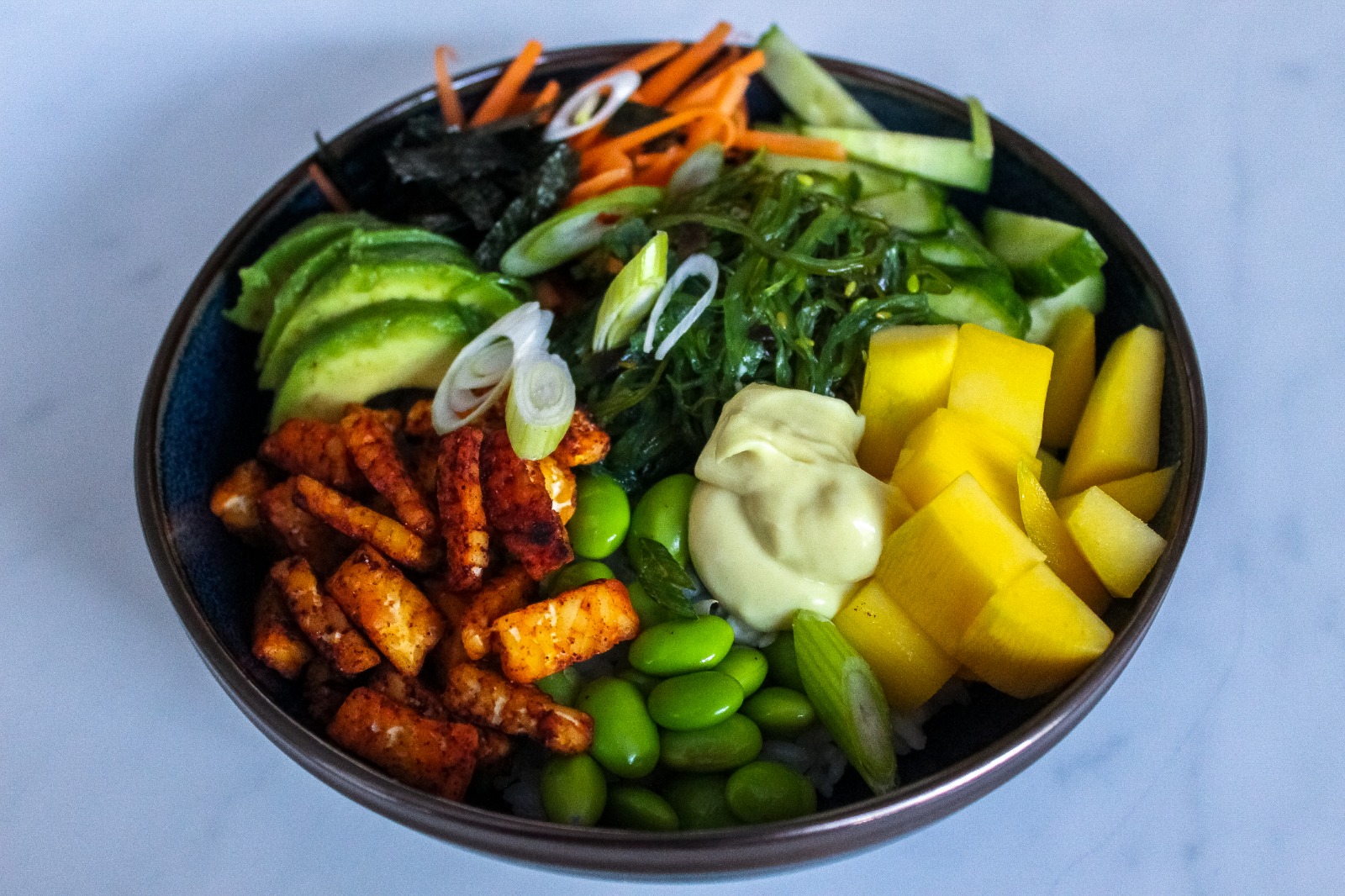My vegan poke bowl with vegan wasabi mayo r/veganrecipes