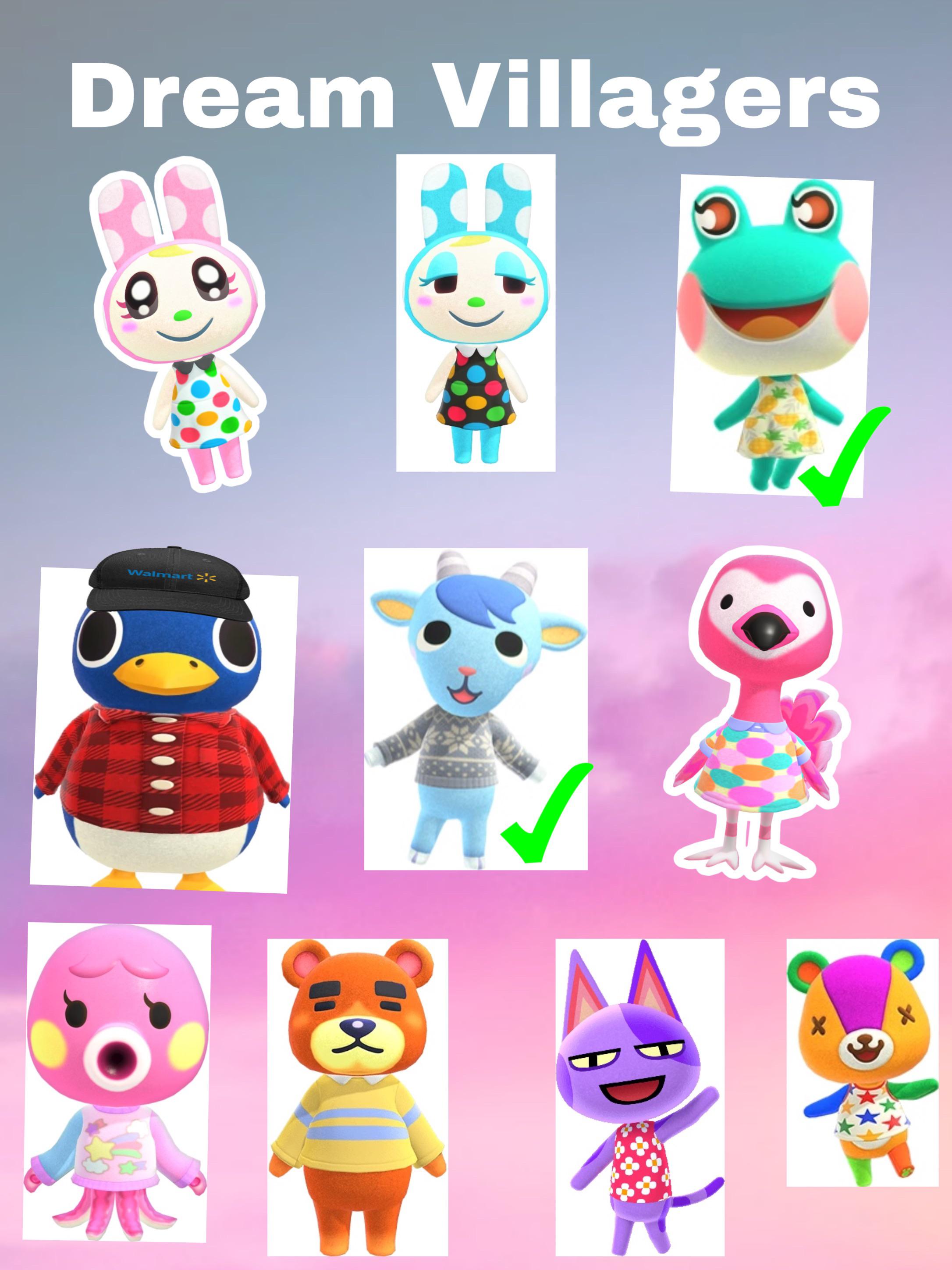 My dream villager list r/AnimalCrossing