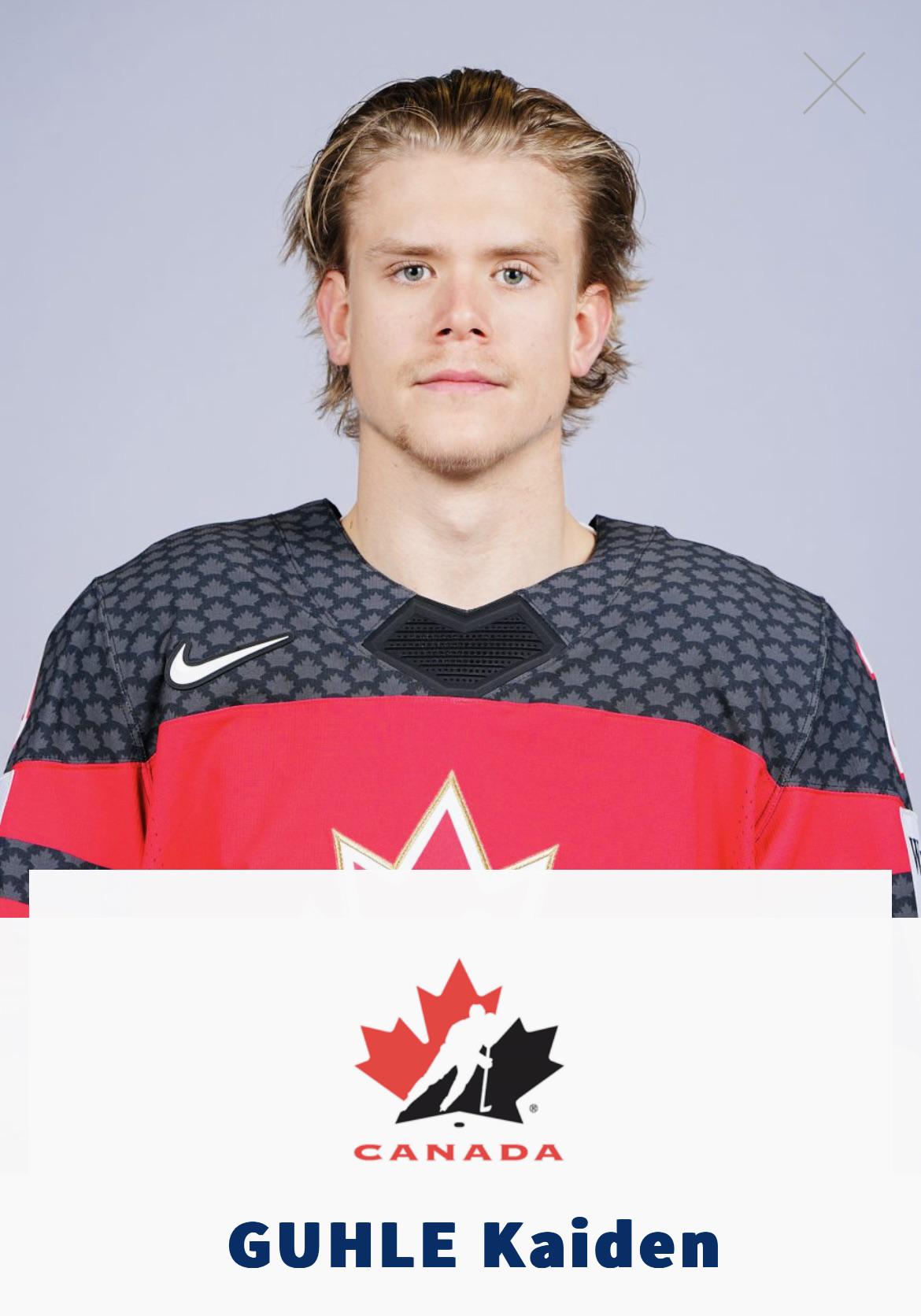 Kaiden Guhle’s Team Canada headshot for the World Championships r/Habs
