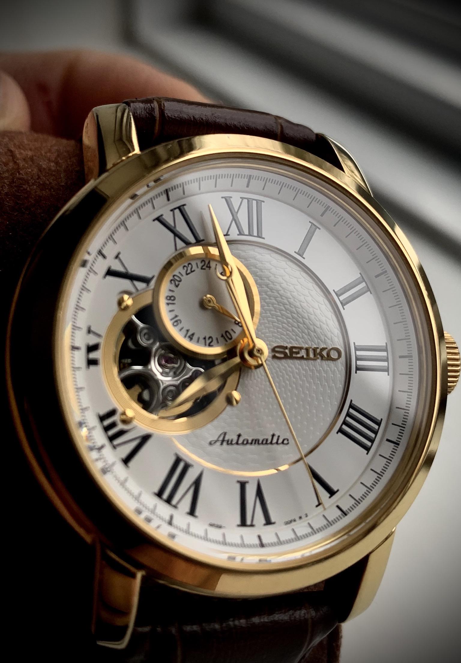 [Seiko] Gold open heart Automatic 24 jewels r/Watches