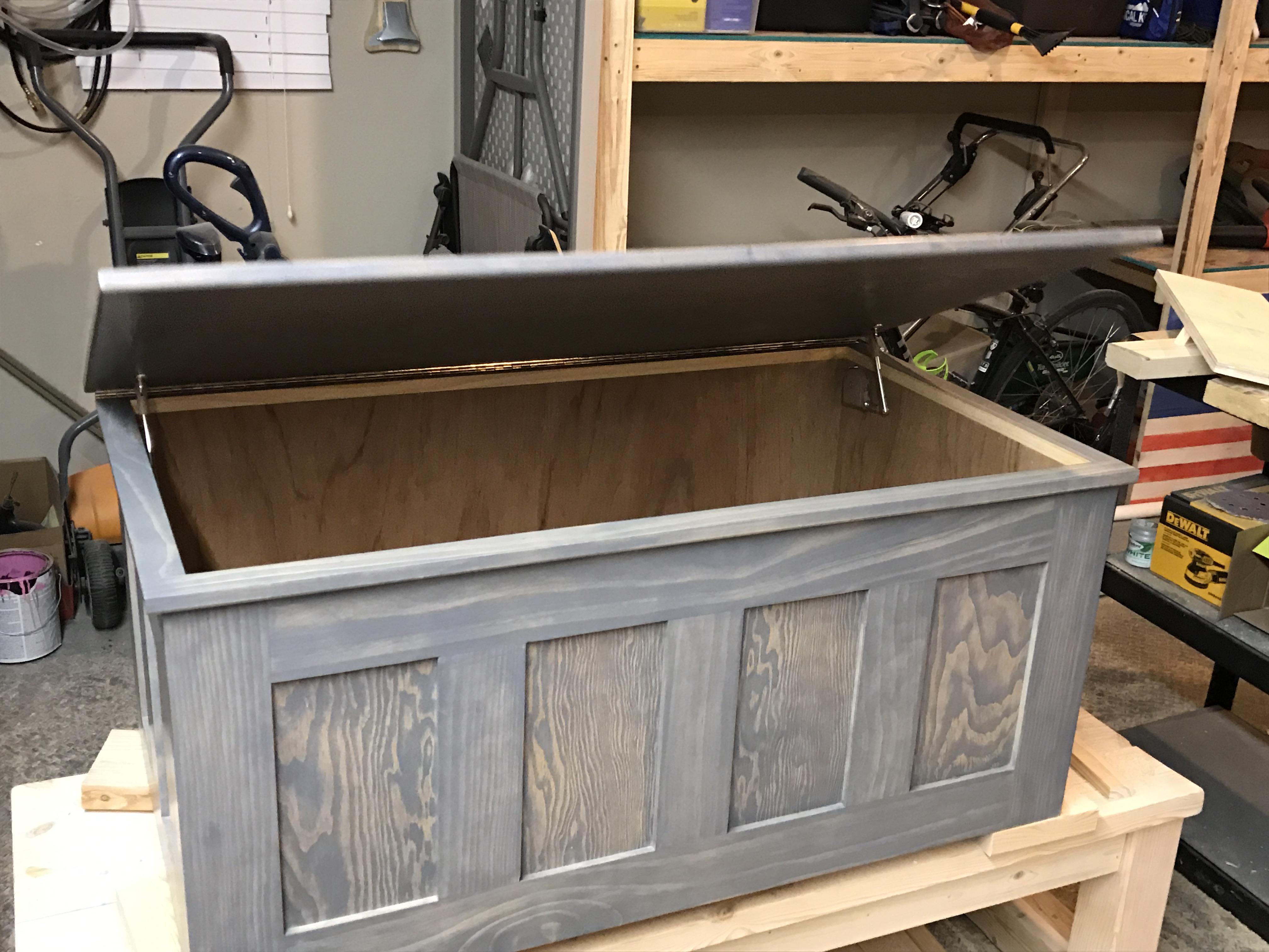 Built this toy chest for my nephew, finished it about a month before he