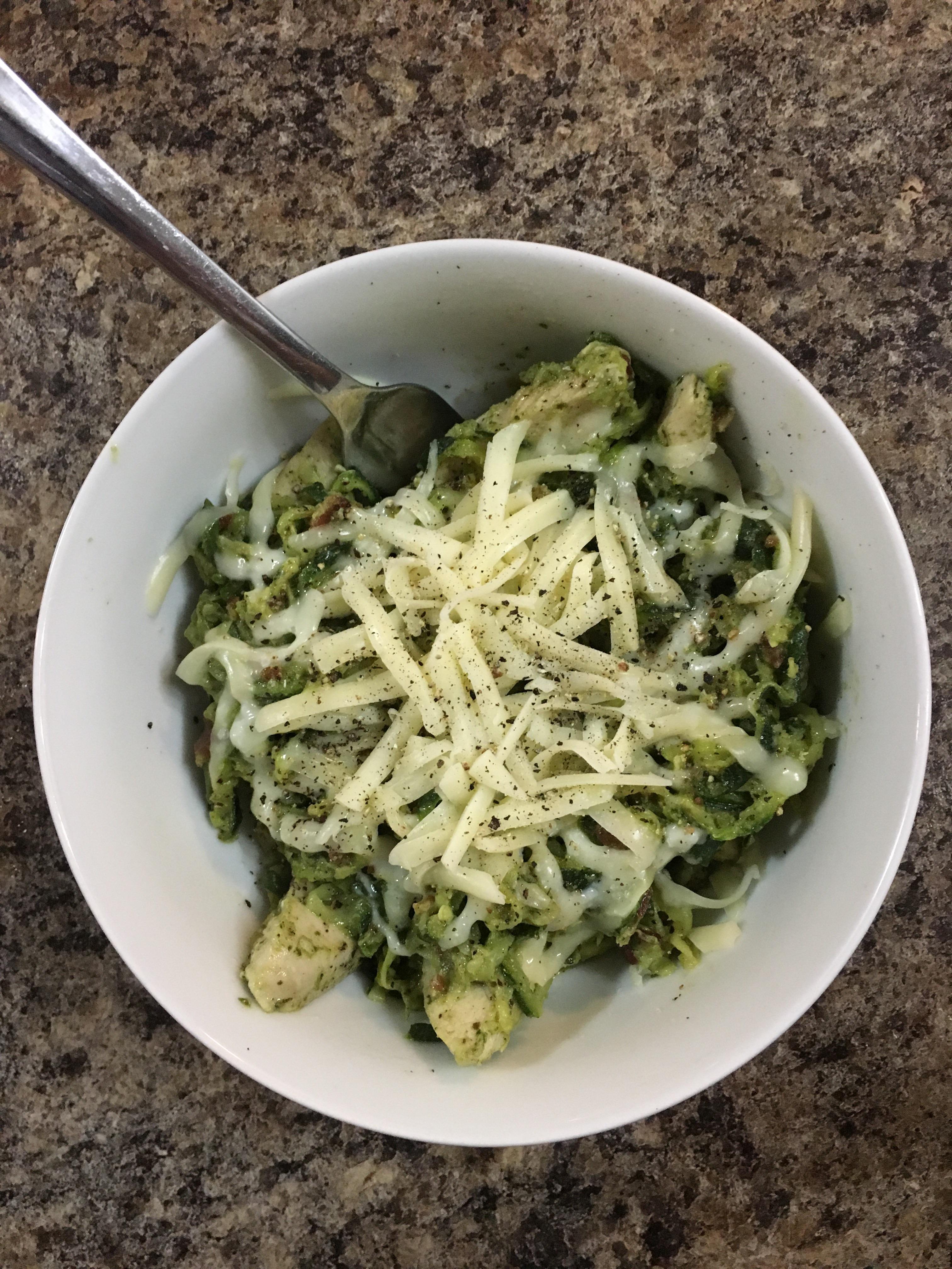 Cheesy Pesto Zoodles r/ketorecipes