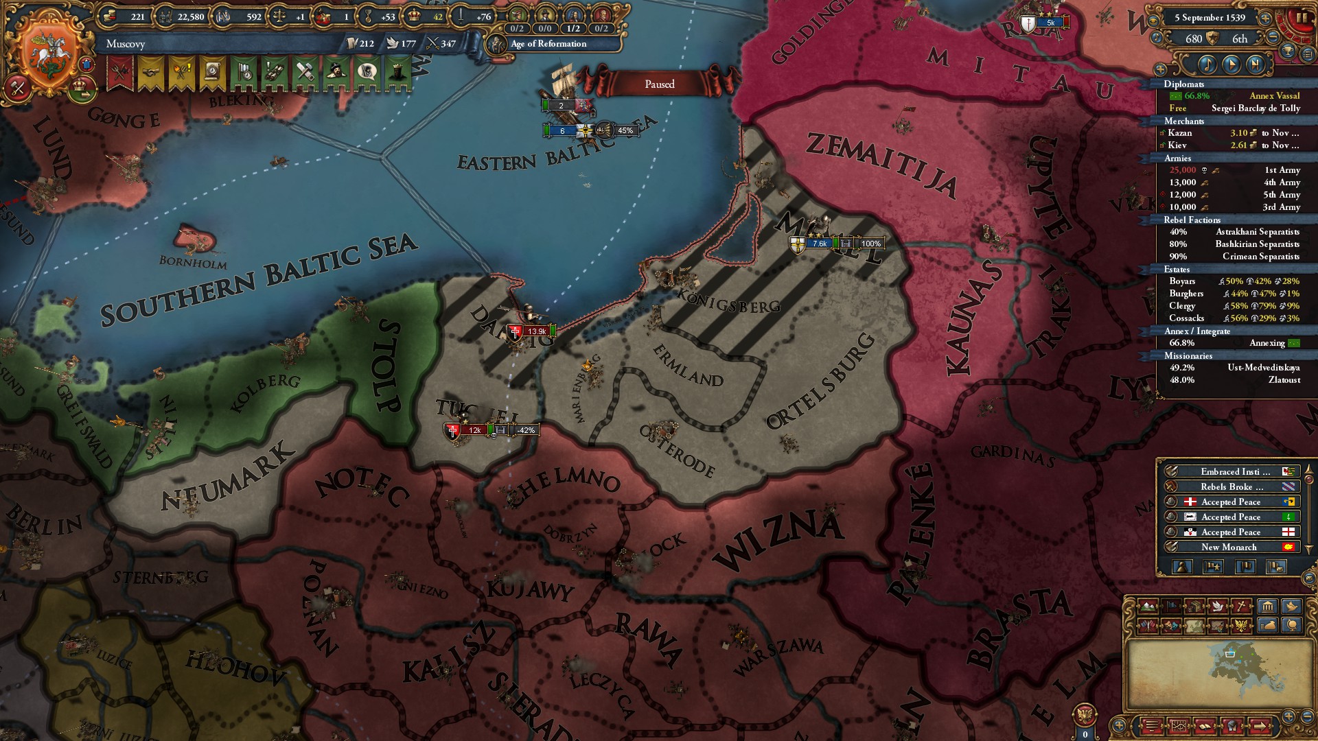 EU4 The Ottomans were 2600 ducats in debt. I'm the Mughals and crazy