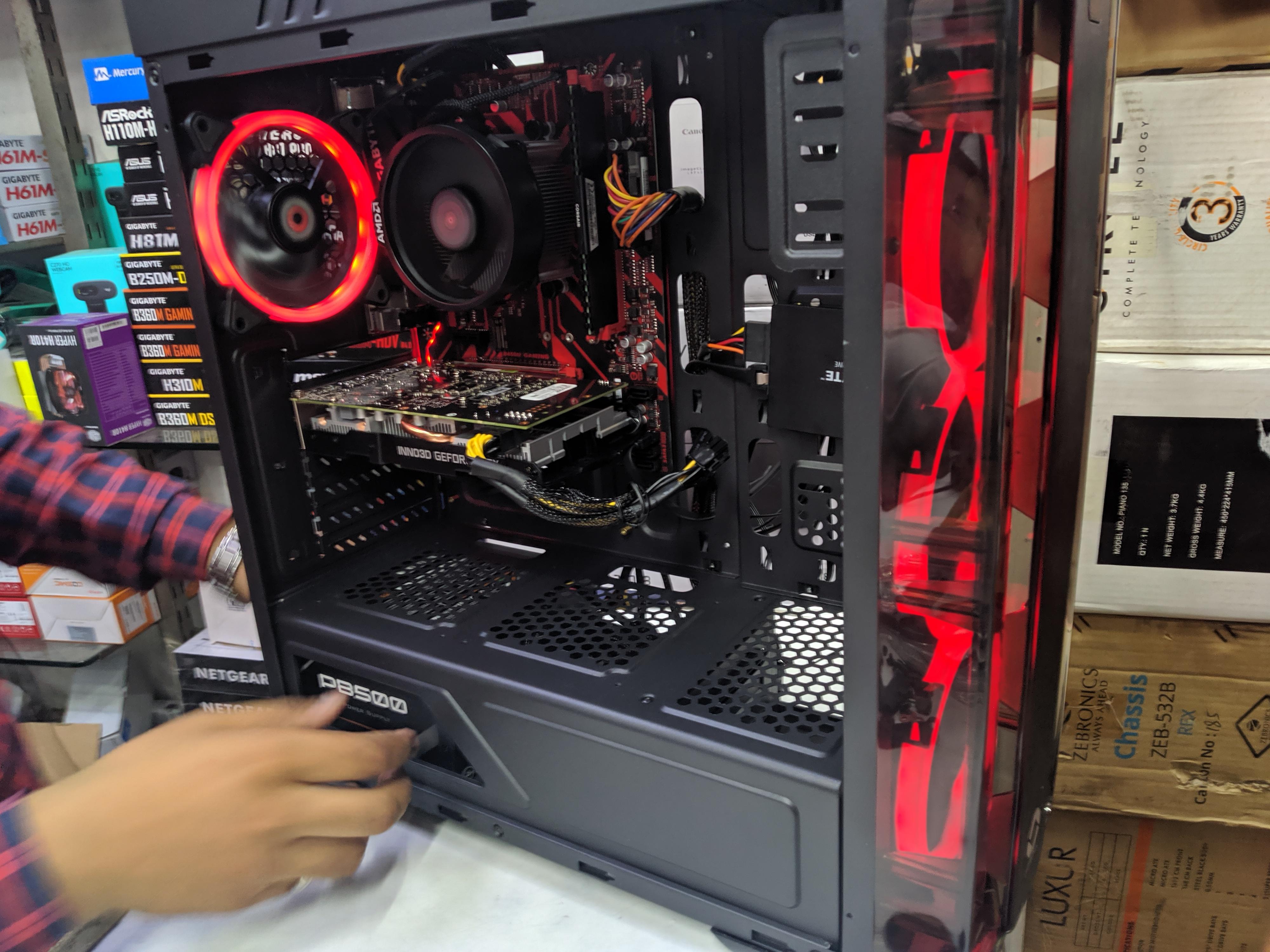 My friend getting his first gaming PC built at Nehru Place, Delhi. r