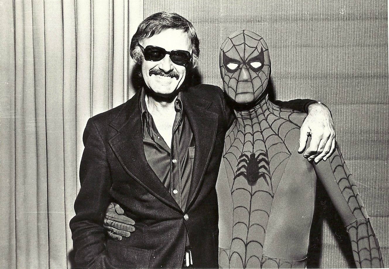 1974 Stan Lee with actor Danny Seagren who played SpiderMan on The