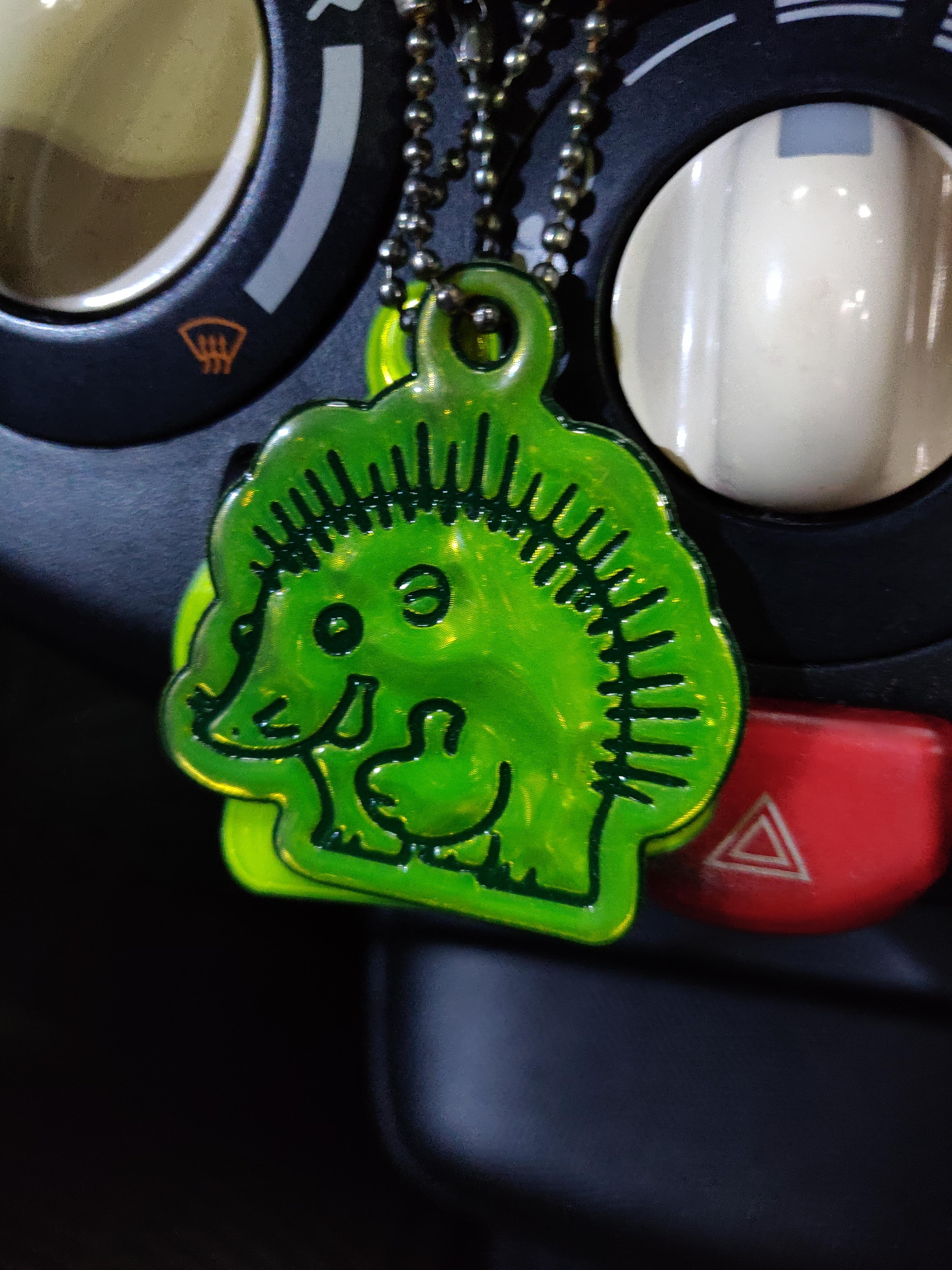 Saw this in someone's car, road safety hedgehog. It's been a long time