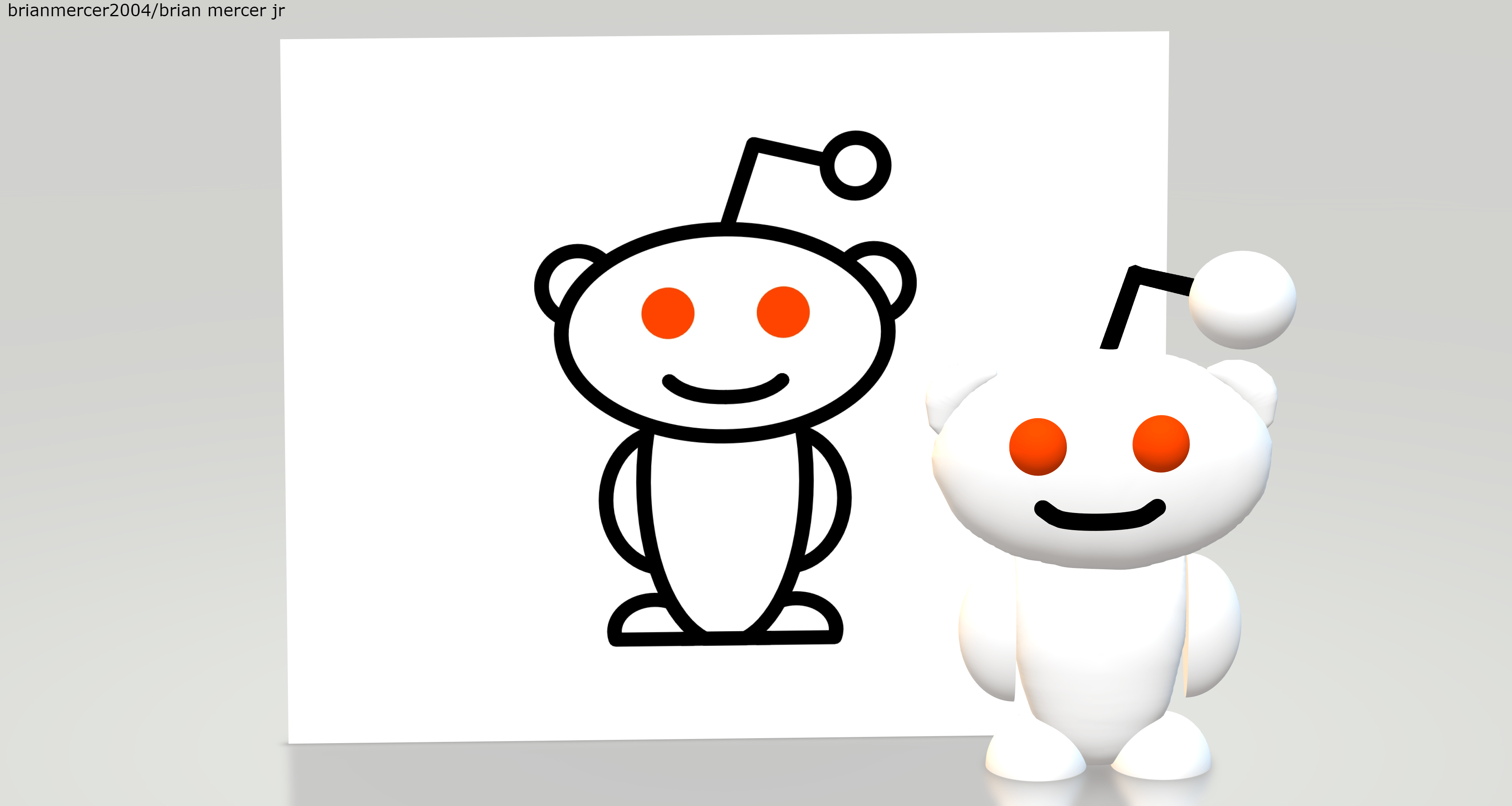 Made Reddit Snoo in Paint 3D (Microsoft Paint 3D) r/3Dmodeling