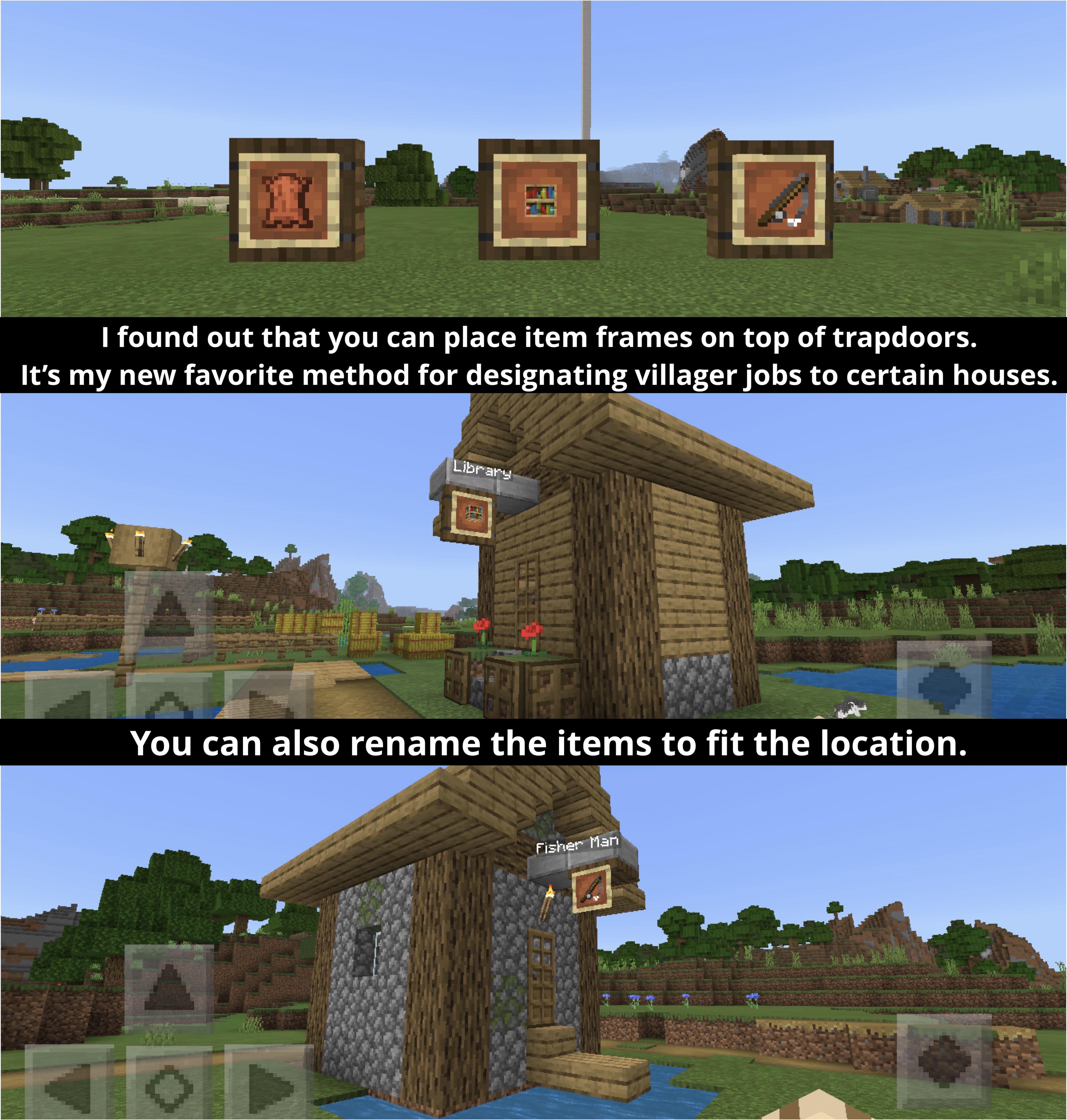Making store and location signs for villages. r/Minecraft