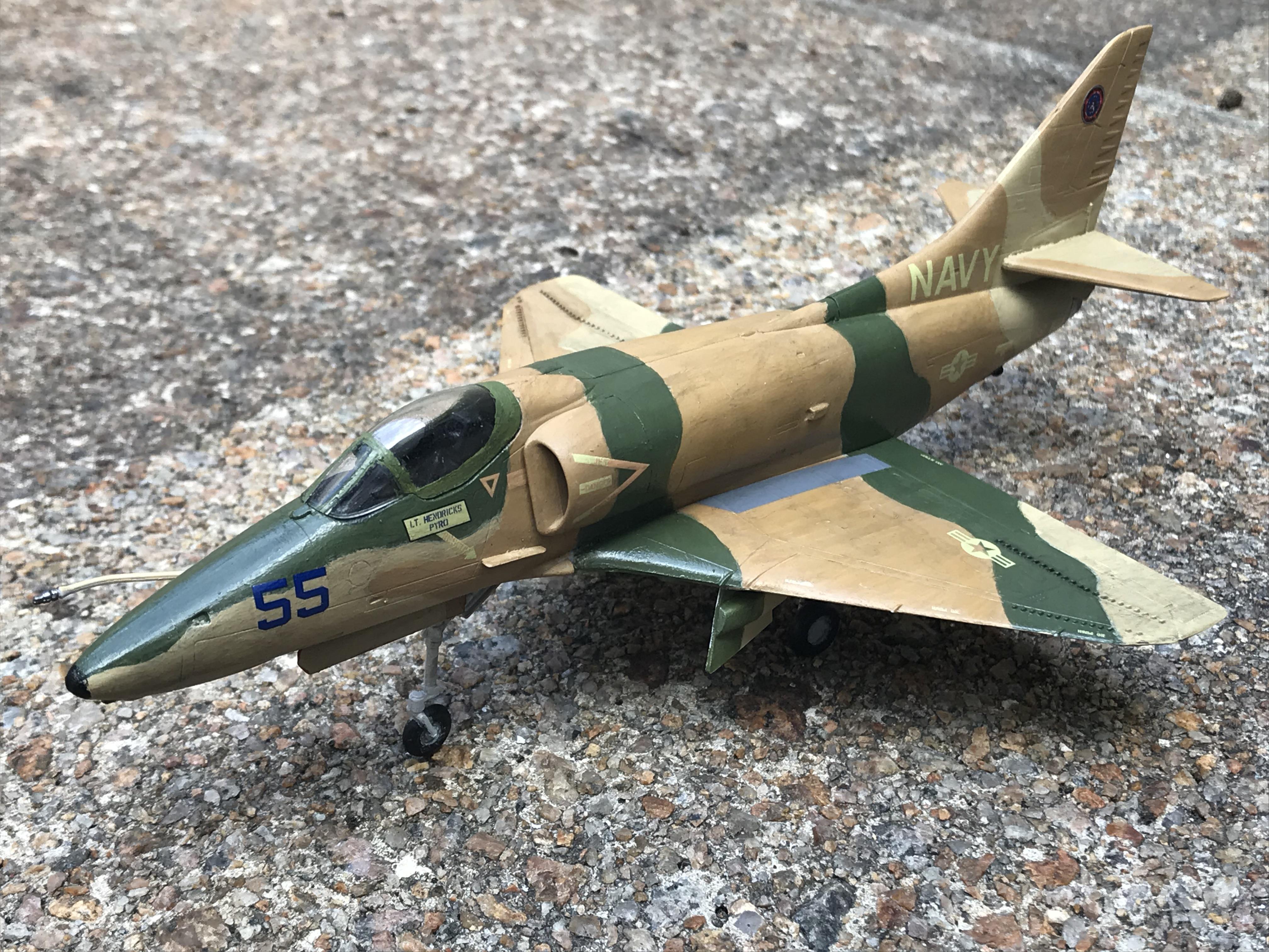 Viper’s Skyhawk from Top Gun! The kit is a 1/72 A4F by Italeri. r