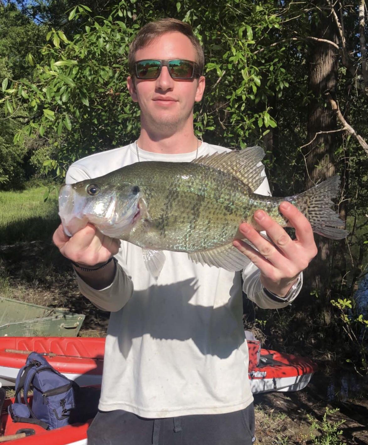 My new PB. 18 inch white perch I caught yesterday. r/kayakfishing