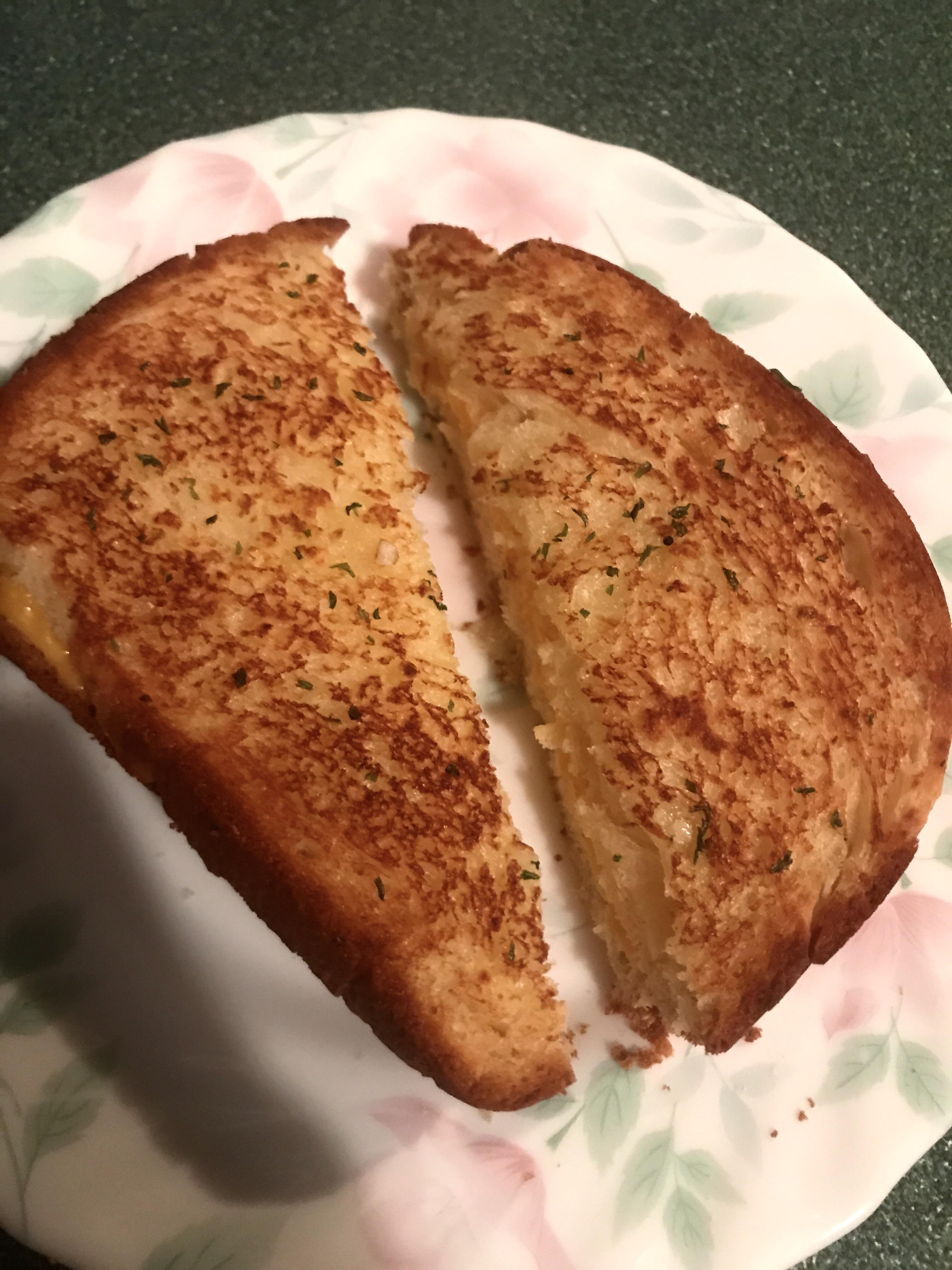 2 am garlic bread grilled cheese on homemade brioche r/grilledcheese