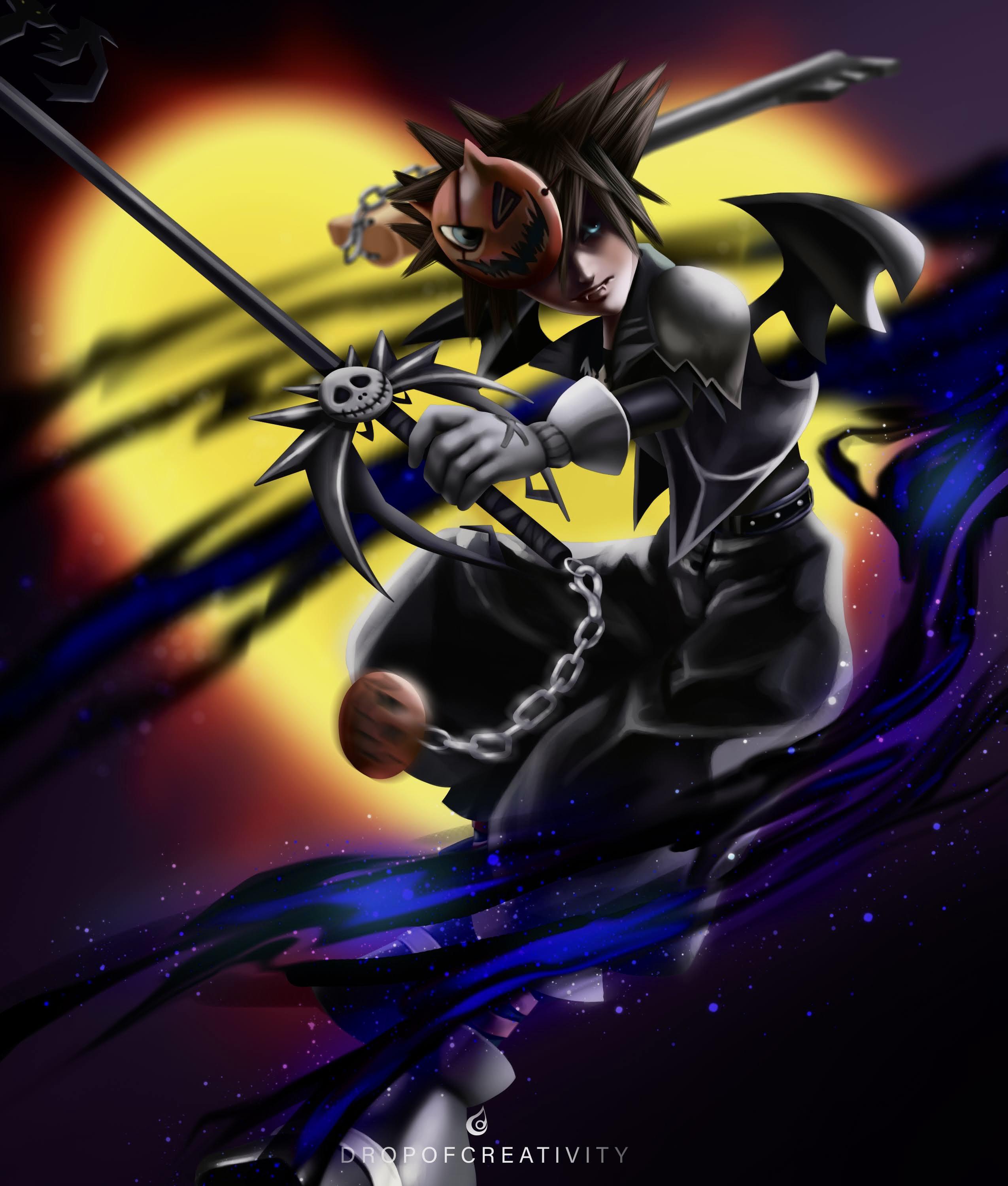 Since Sora came out on Smash and it’s spooky month, I drew him in his