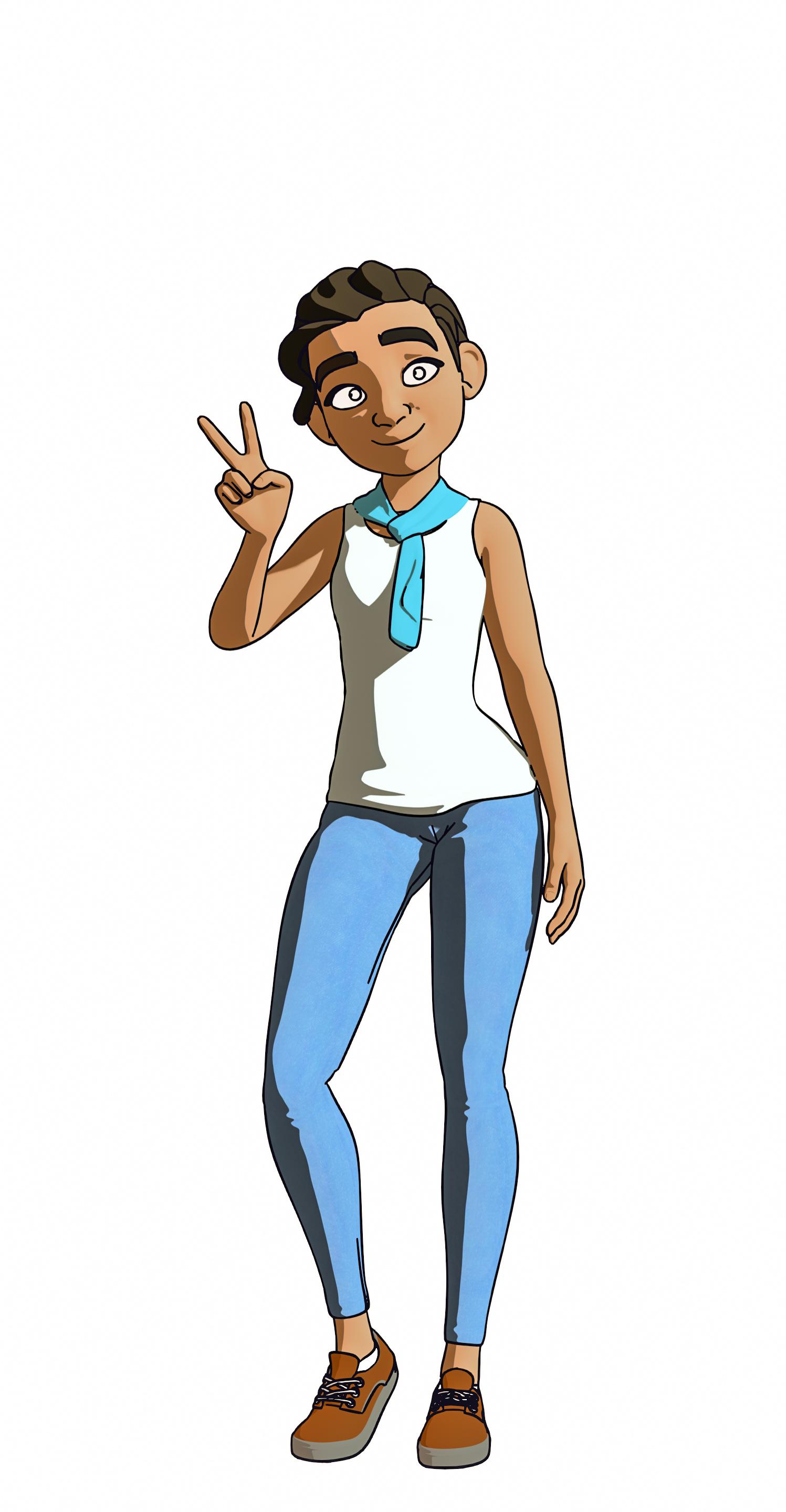 Blender character rain render in npr style with grease pencil line art