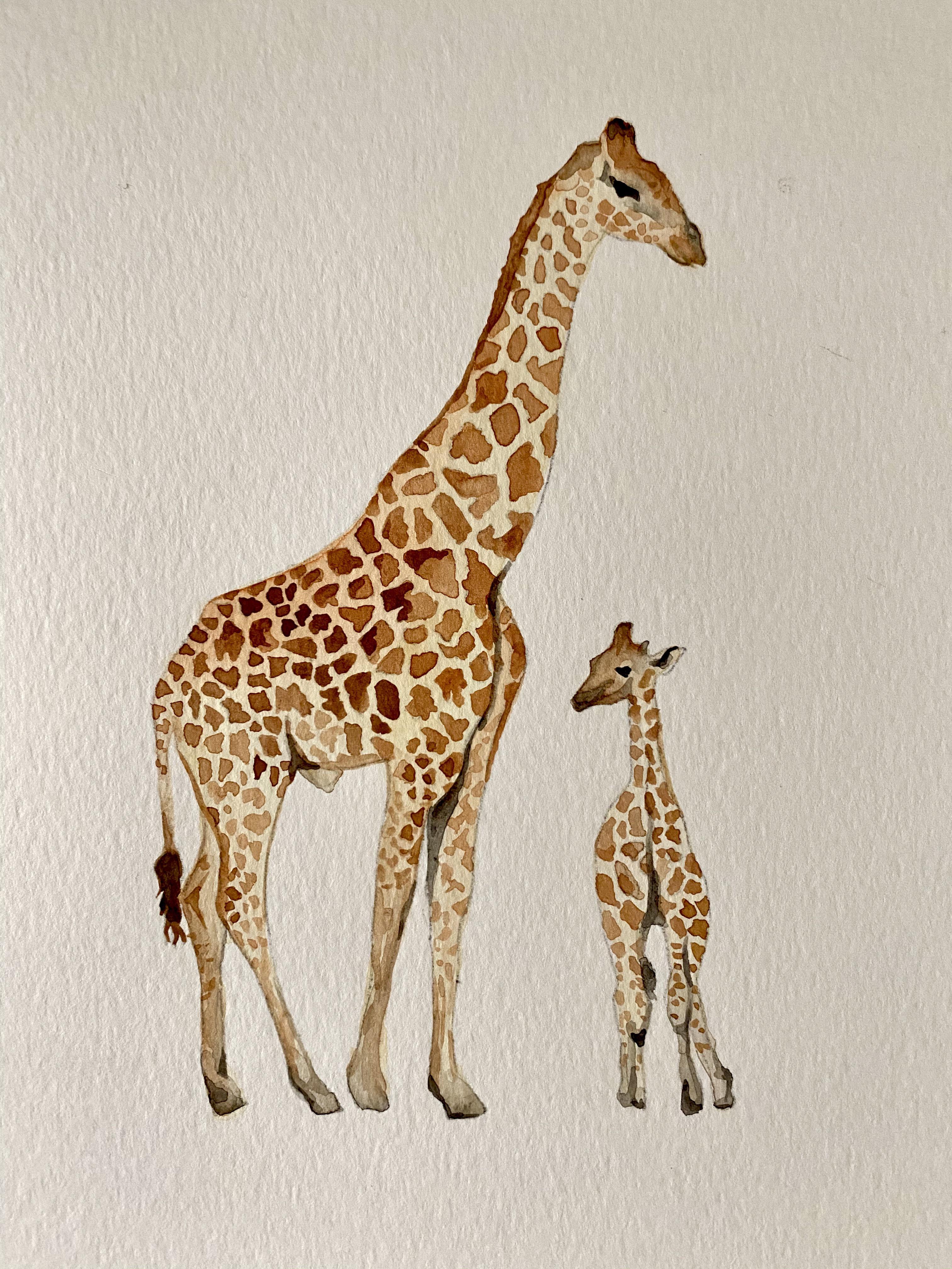 Giraffe, me, watercolor, 2020 r/Art