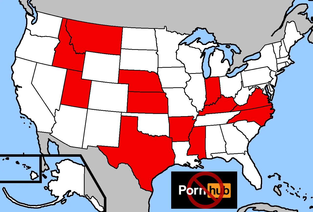 States Where Pornhub Will be Blocked as of July 1, 2024 : PornIsMisogyny