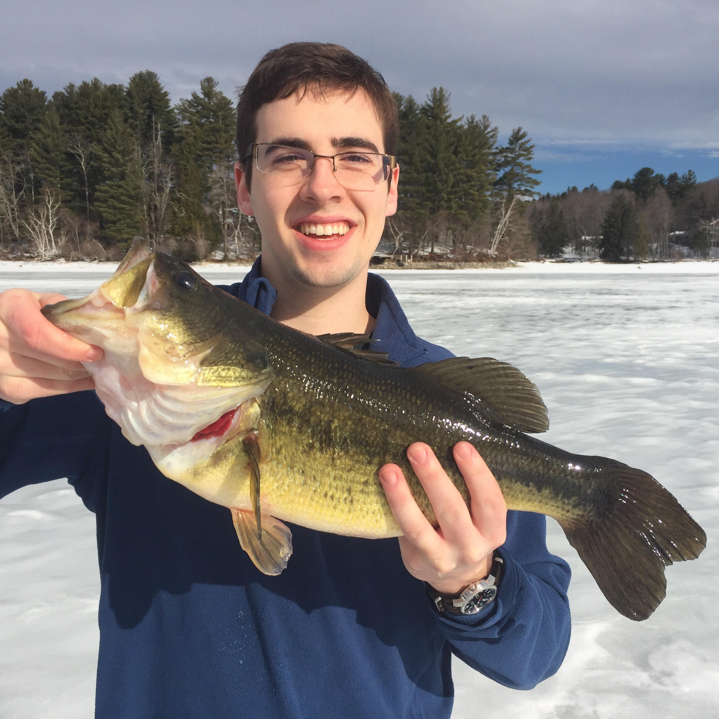 Ice fishing last year in Monterey, MA. r/Fishing