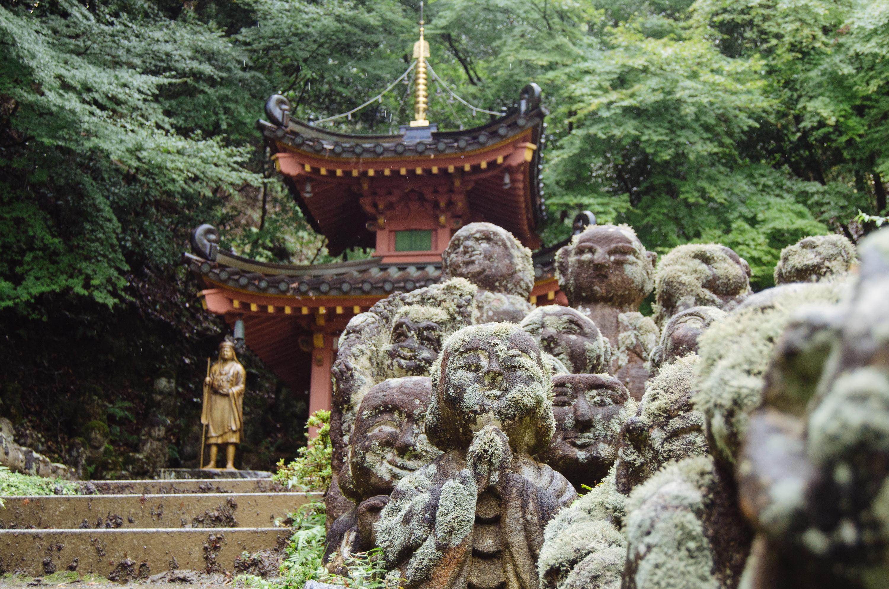 Stone rakan statues at Otagi Nenbutsuji, Kyoto r/japanpics