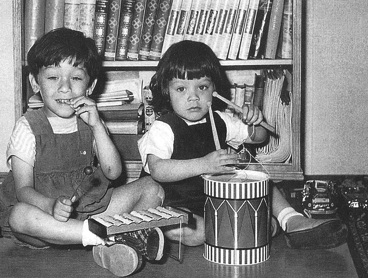 Four year old Alex Van Halen and two year old Eddie Van Halen