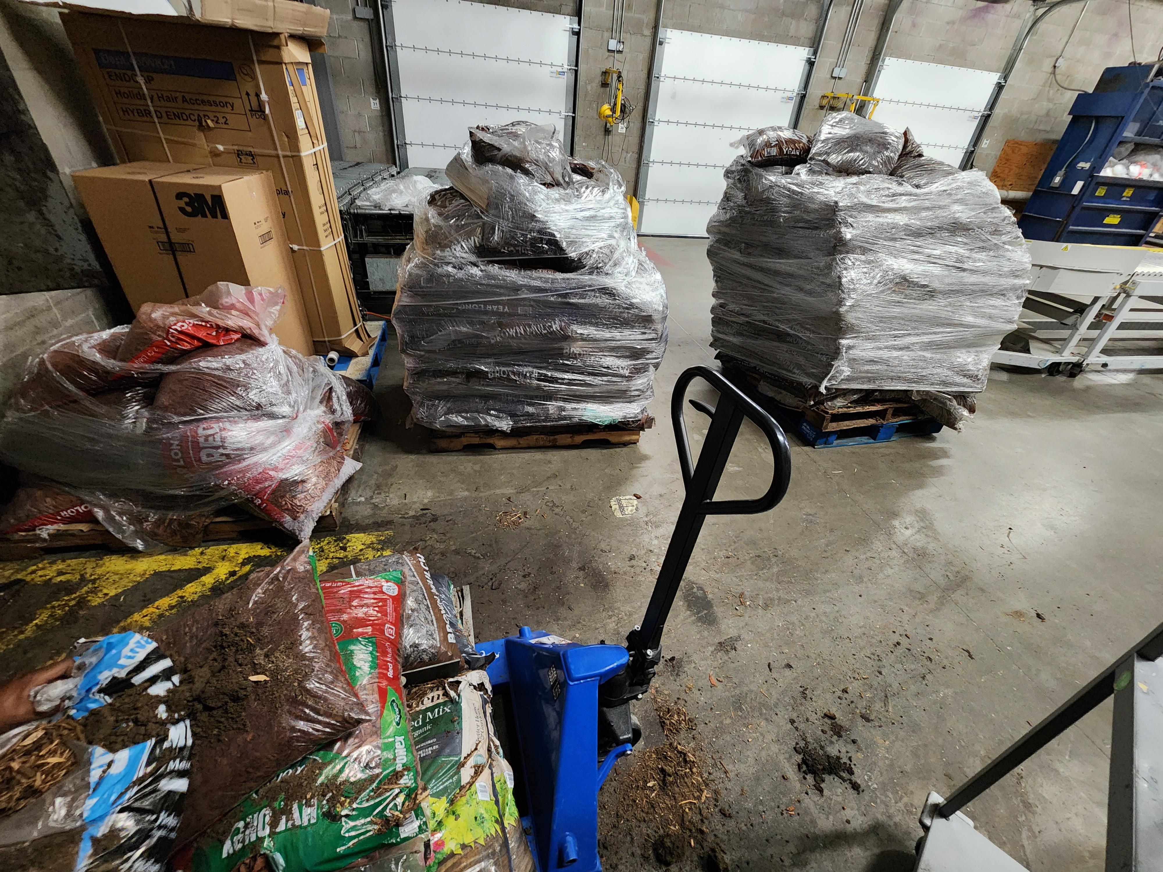 "You can get all these bags of mulch thrown in the compactor by