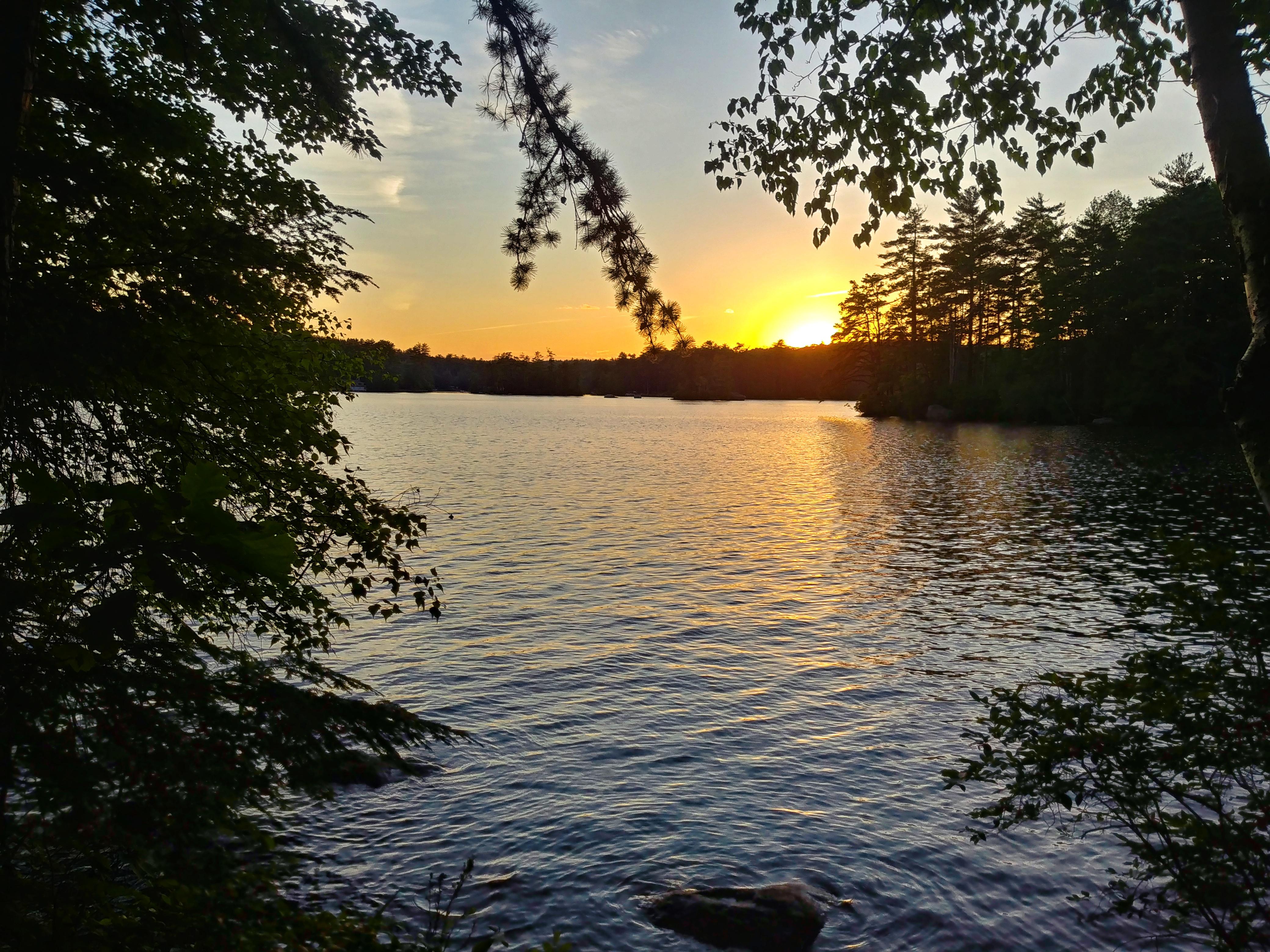 Sunset over Pawtuckaway Lake Nottingham, NH r/newhampshire