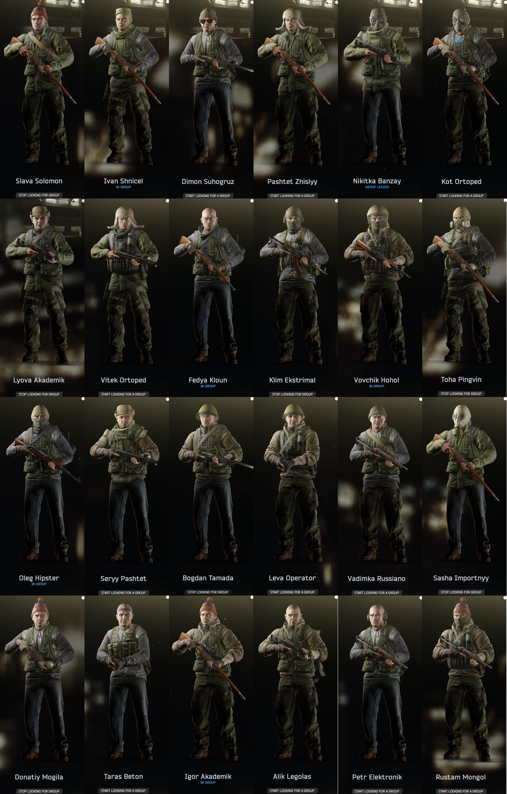 Best scav names collage r/EscapefromTarkov