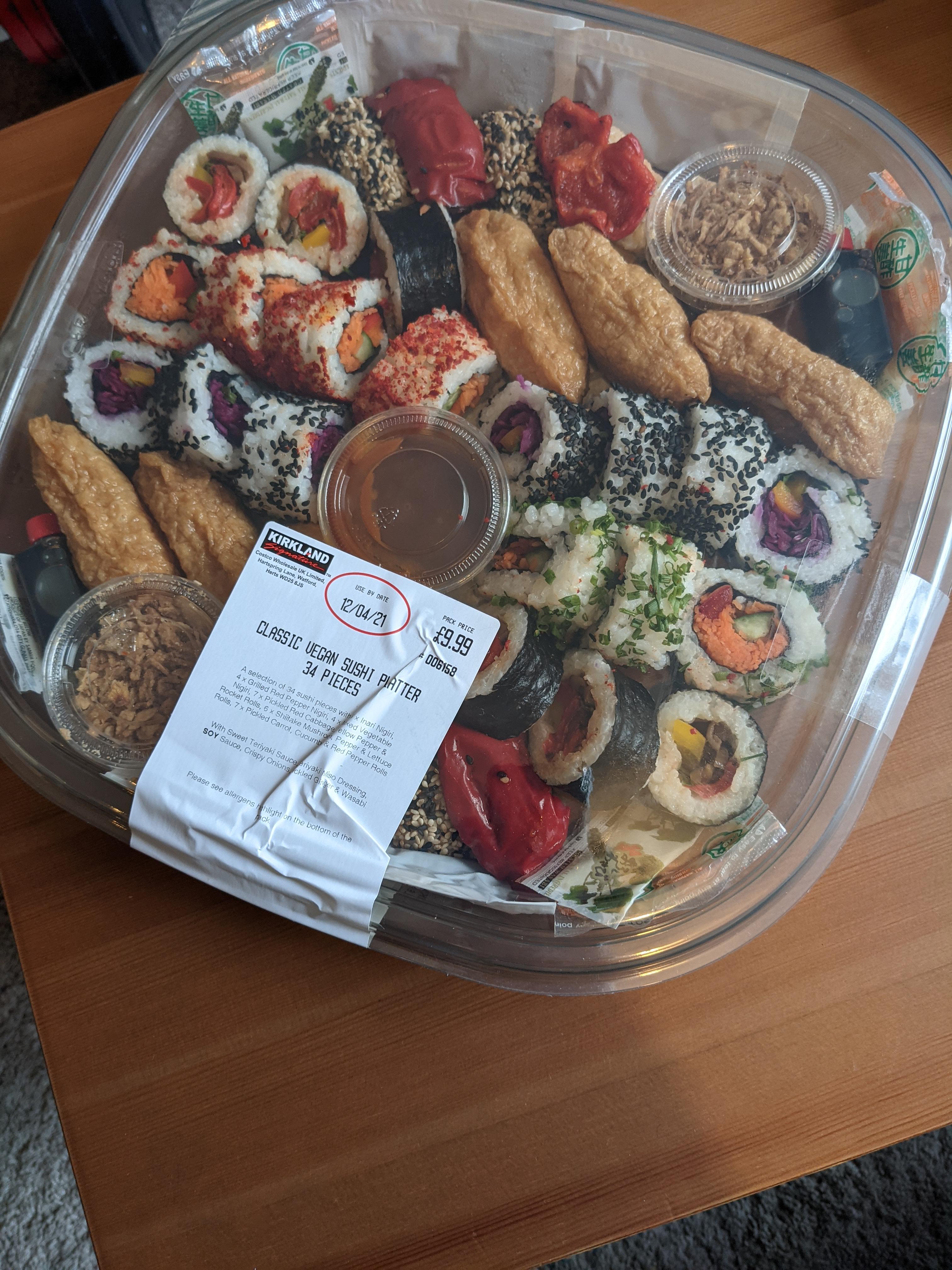 Costco vegan sushi platter! So gooood and so cheap for the amount you