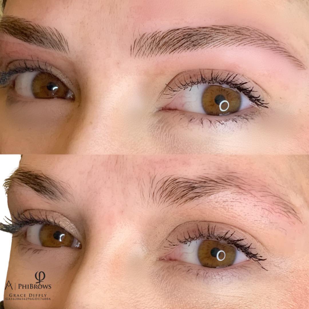 Before and after r/microblading