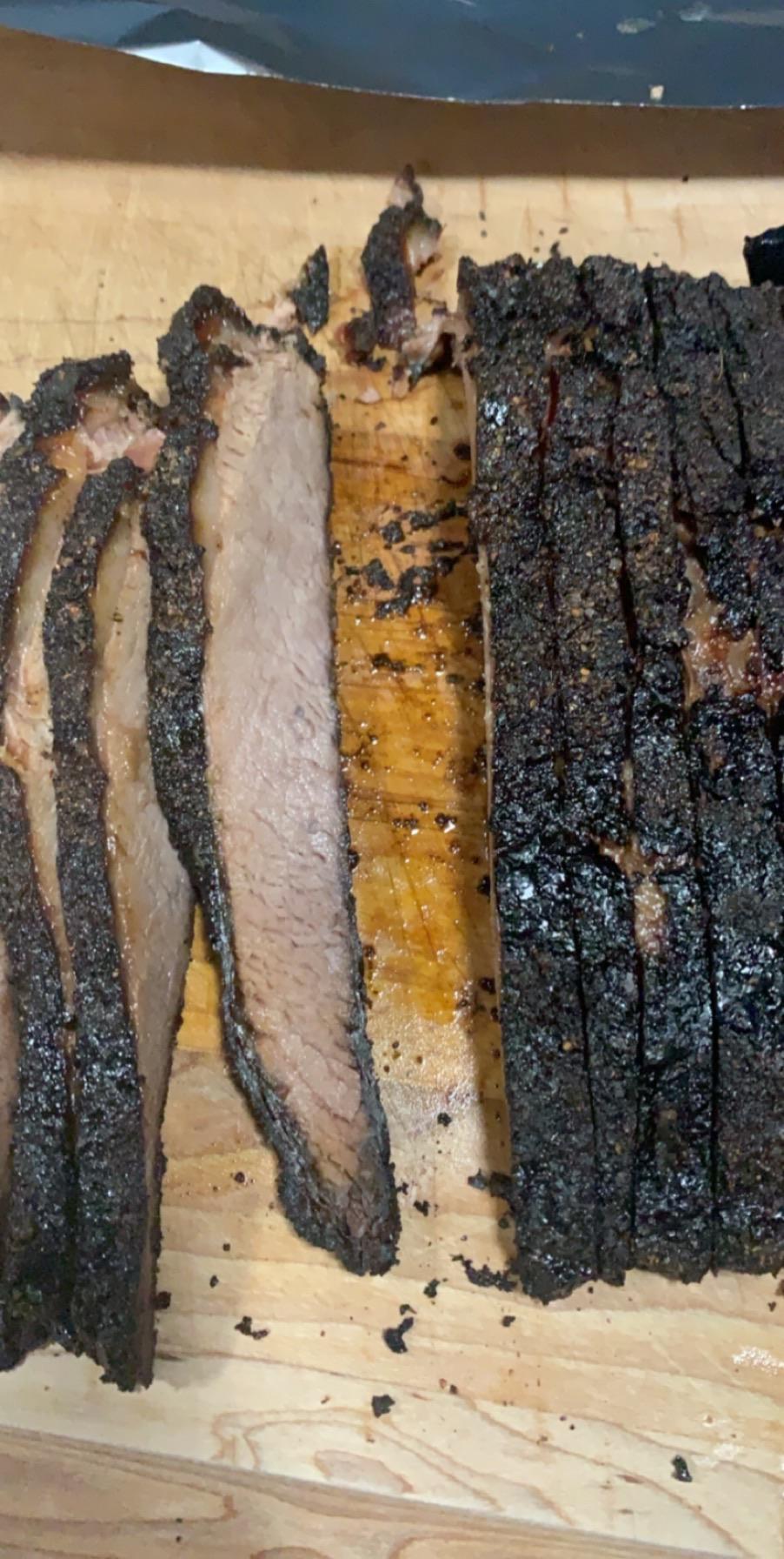 Brisket on a er gas grill. Solid bark and moisture. r/grilling