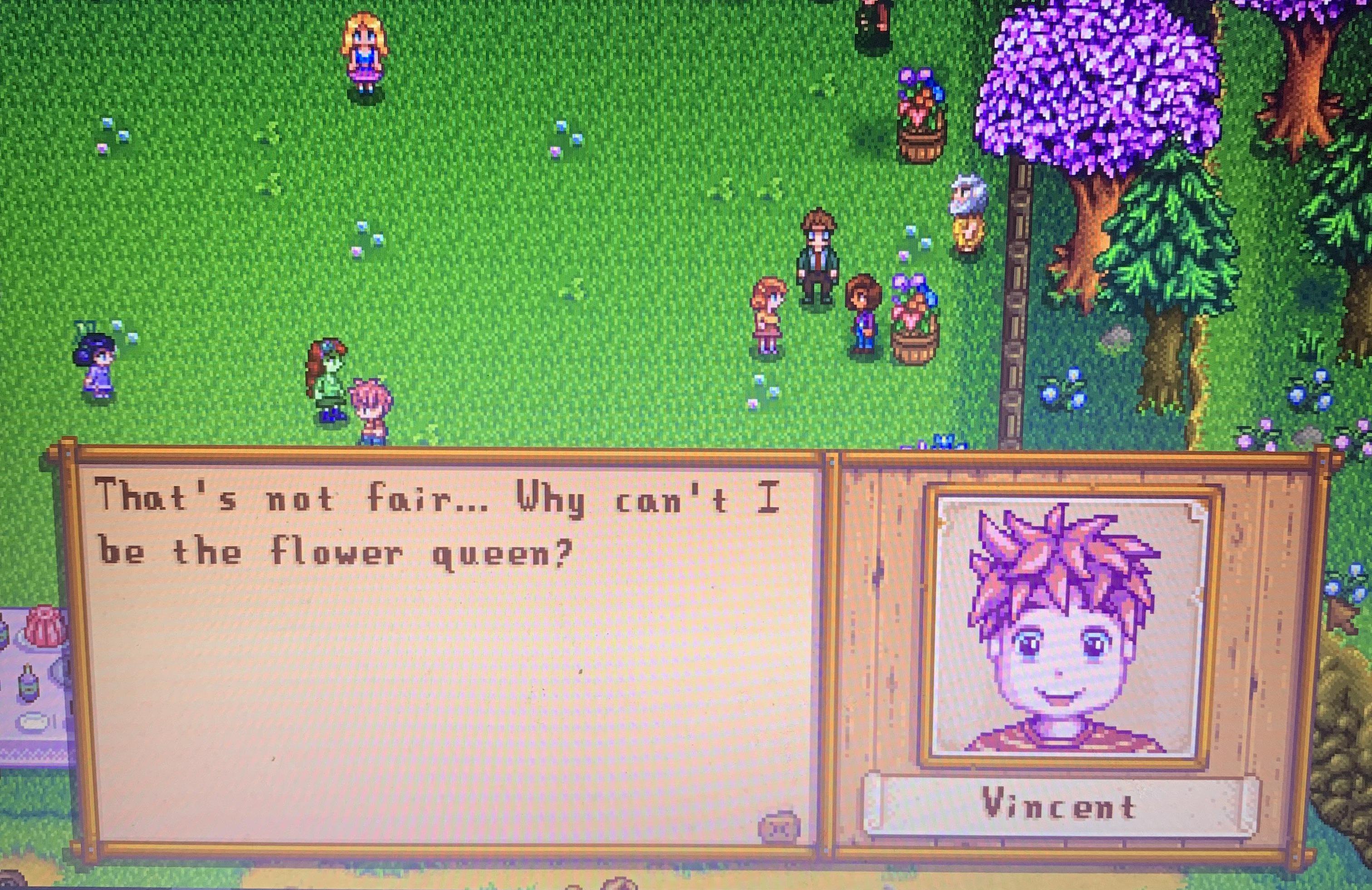 Petition to make Vincent the Flower Queen! 💐🌷🥀🌺🌼🌻 r/StardewValley