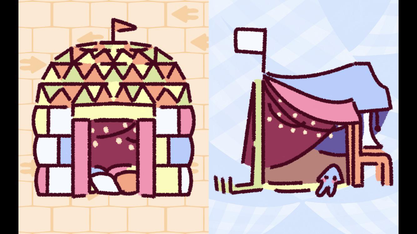 Splatfest art for a Pillow Fort VS Blanket Fort r/splatoon