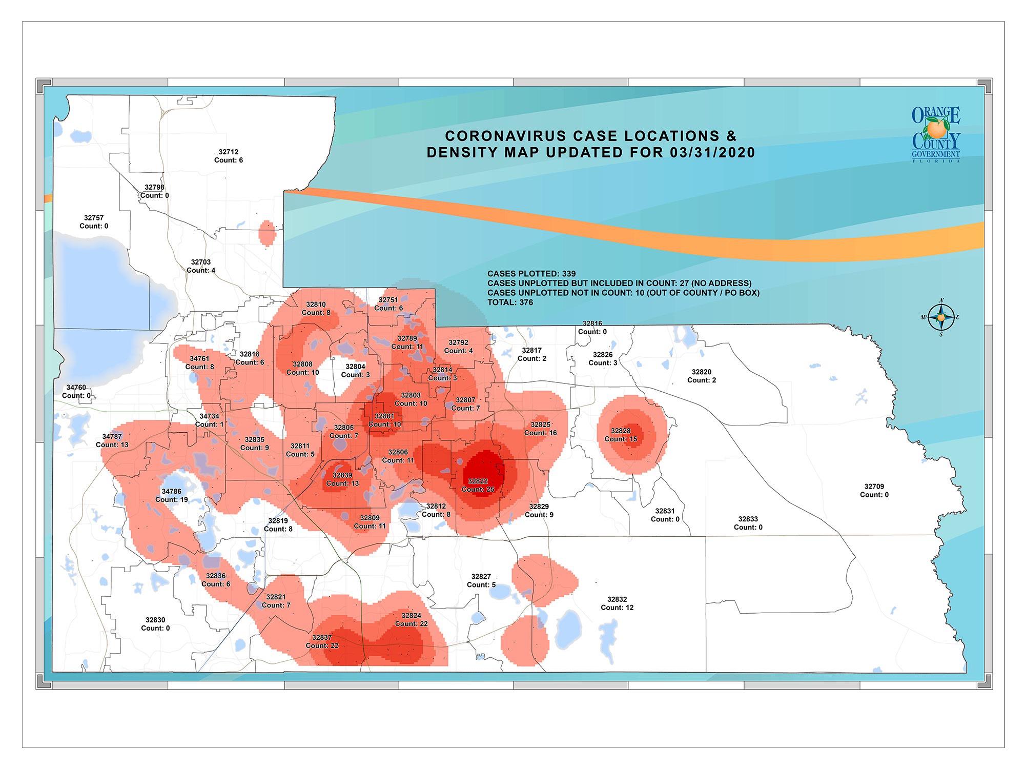 Orange County Hot Zone Map of Coronavirus Case Locations r/orlando