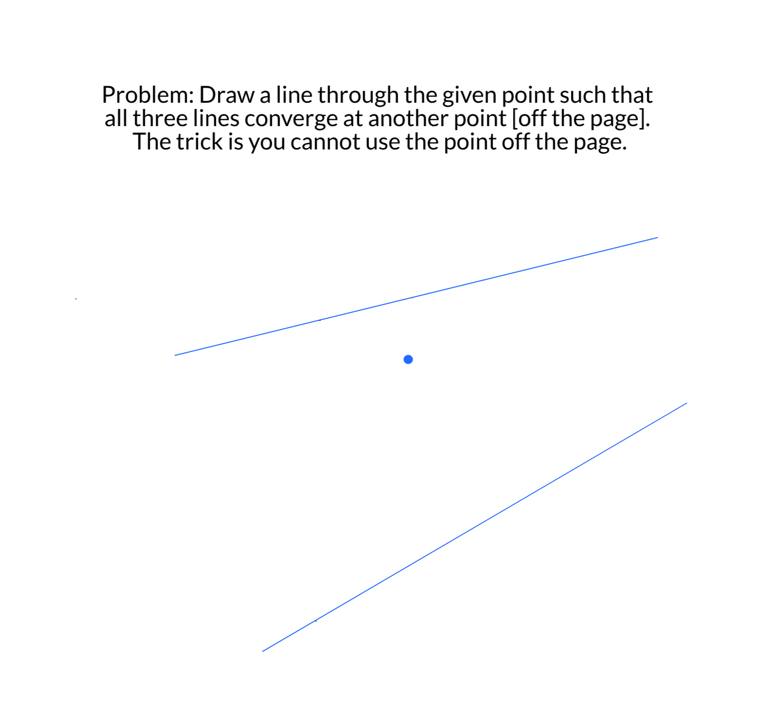 How to construct parallel lines in projective geometry without the