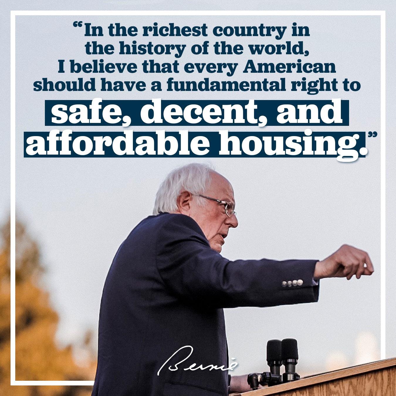 Bernie Sanders releases affordable housing plan, which gives every
