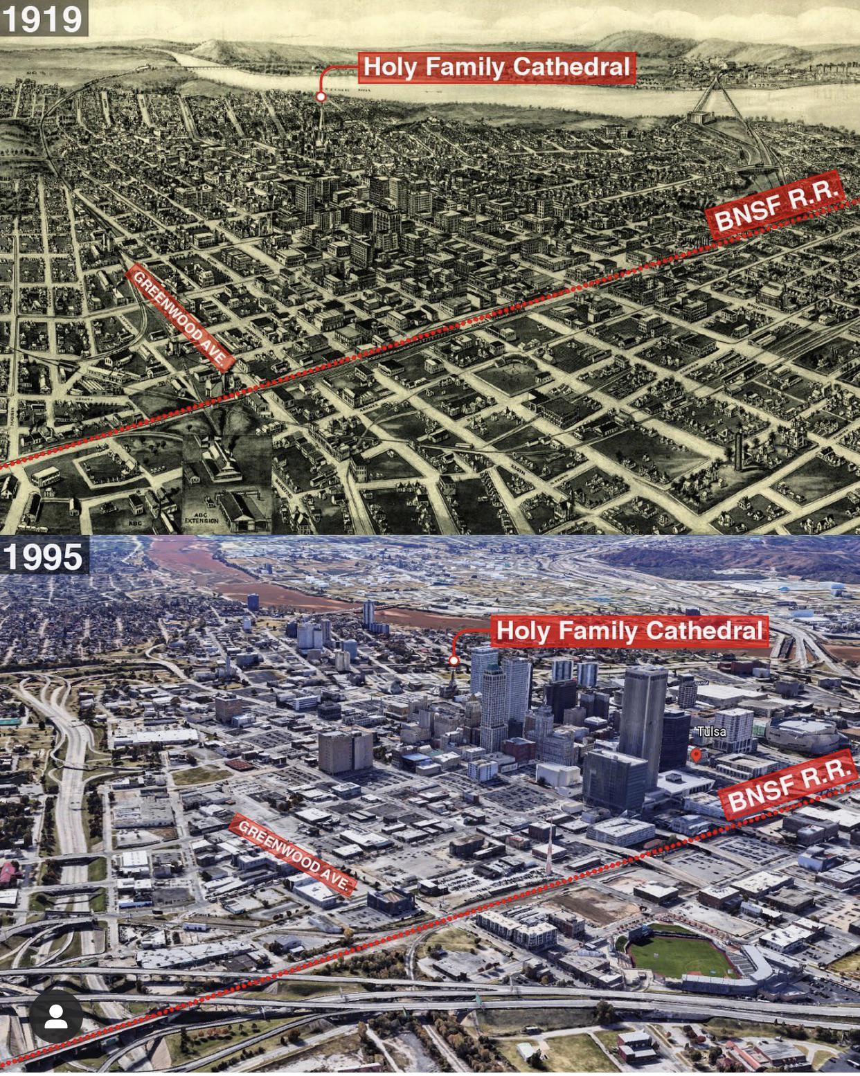 Tulsa, OK, before and after the 1921 massacre and the 1970s