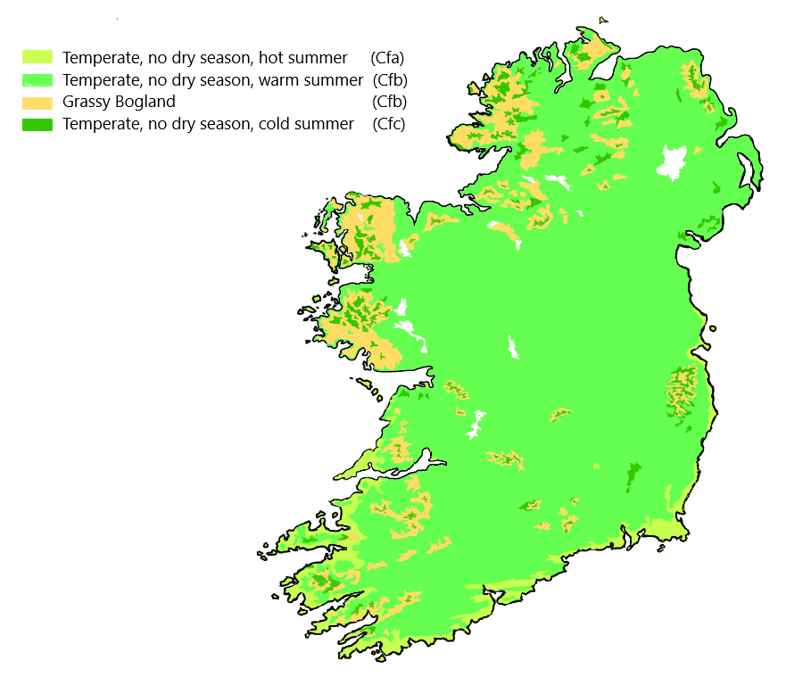 Köppen climate classification map of Ireland r/ireland