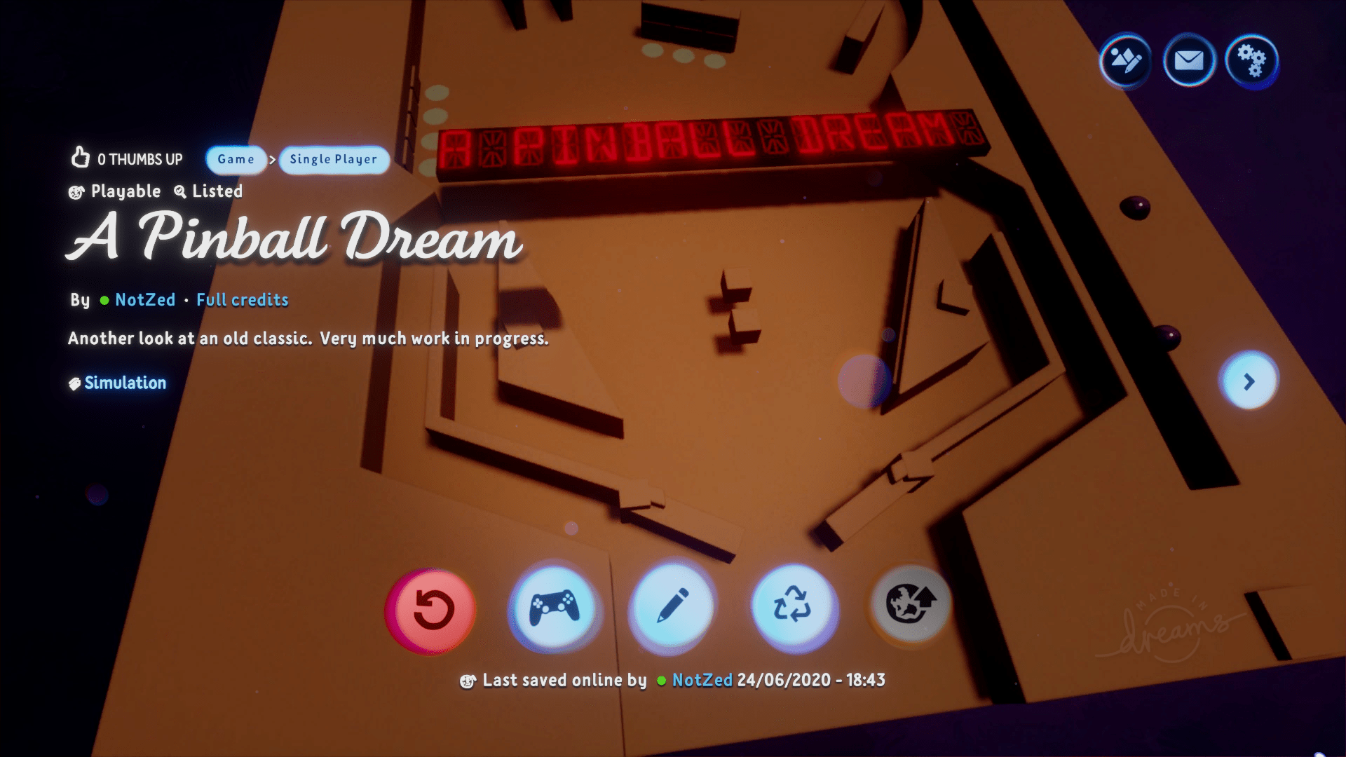 A Pinball Dream, or the start of one. r/PS4Dreams