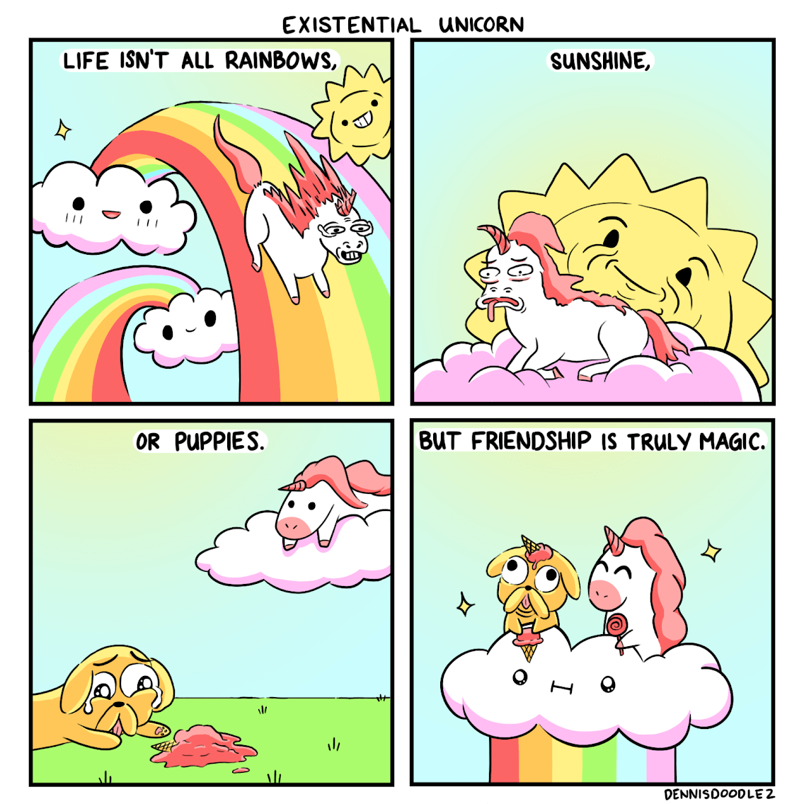 Existential Unicorn comic inspired by Adventure Time! [oc]