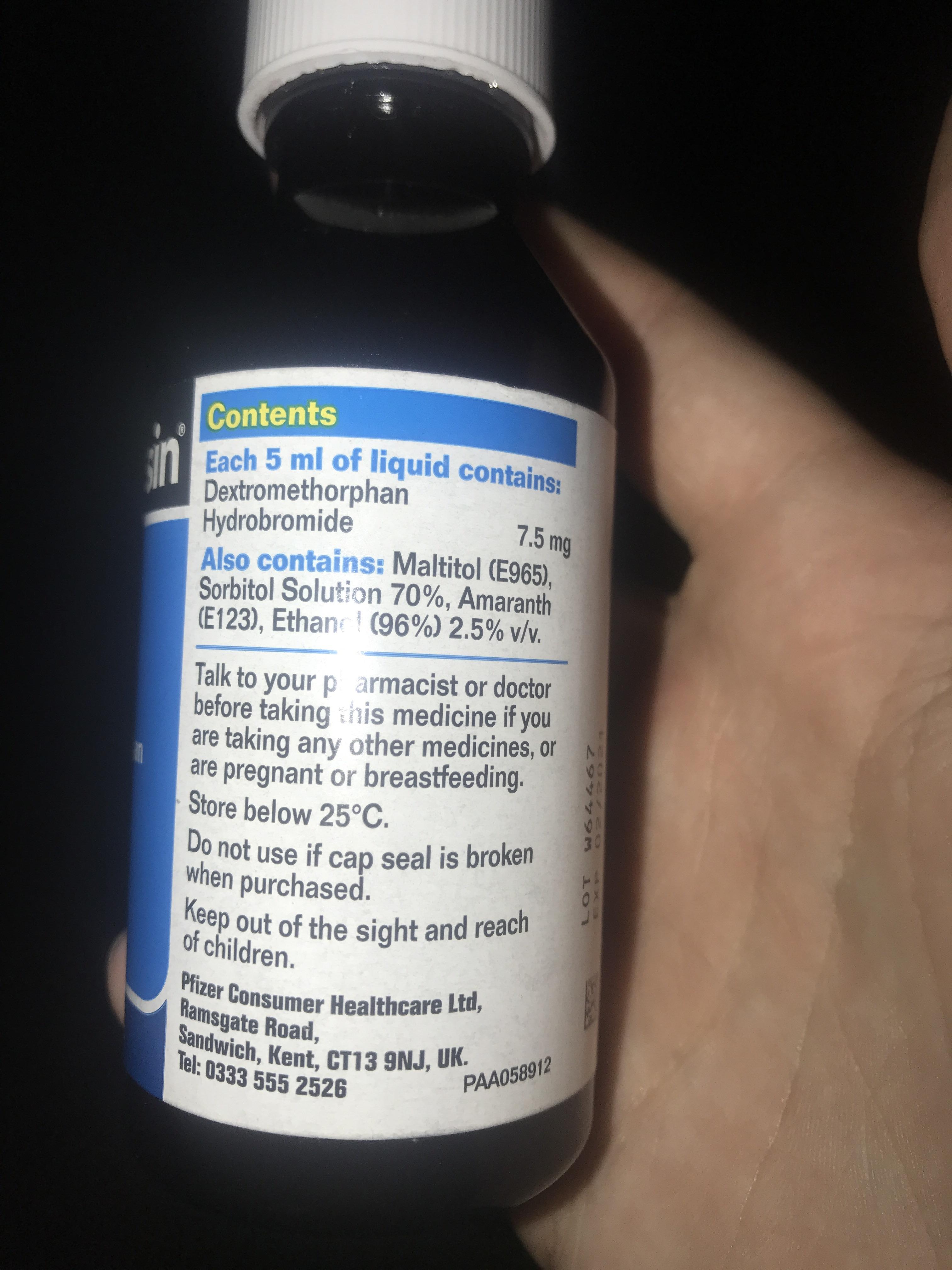 is this pure dxm I weight around 75kg and take around 300ml of these 3