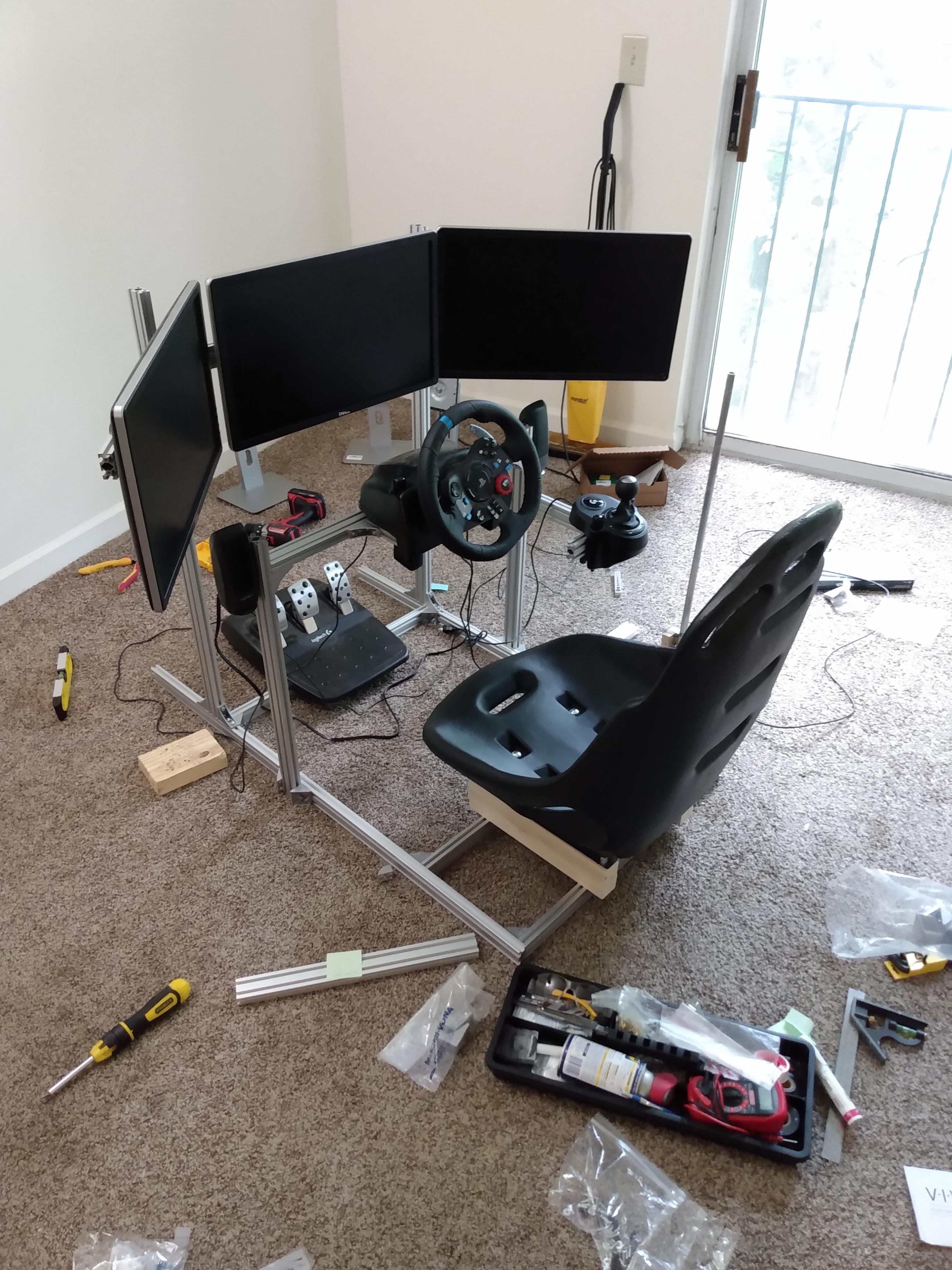 Completed my simple aluminum extrusion rig r/simracing