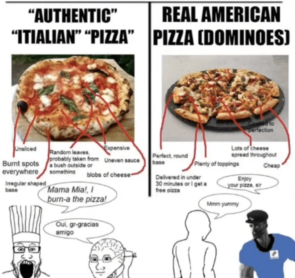 American pizza is objectively better than Italian pizza, and I'm tired