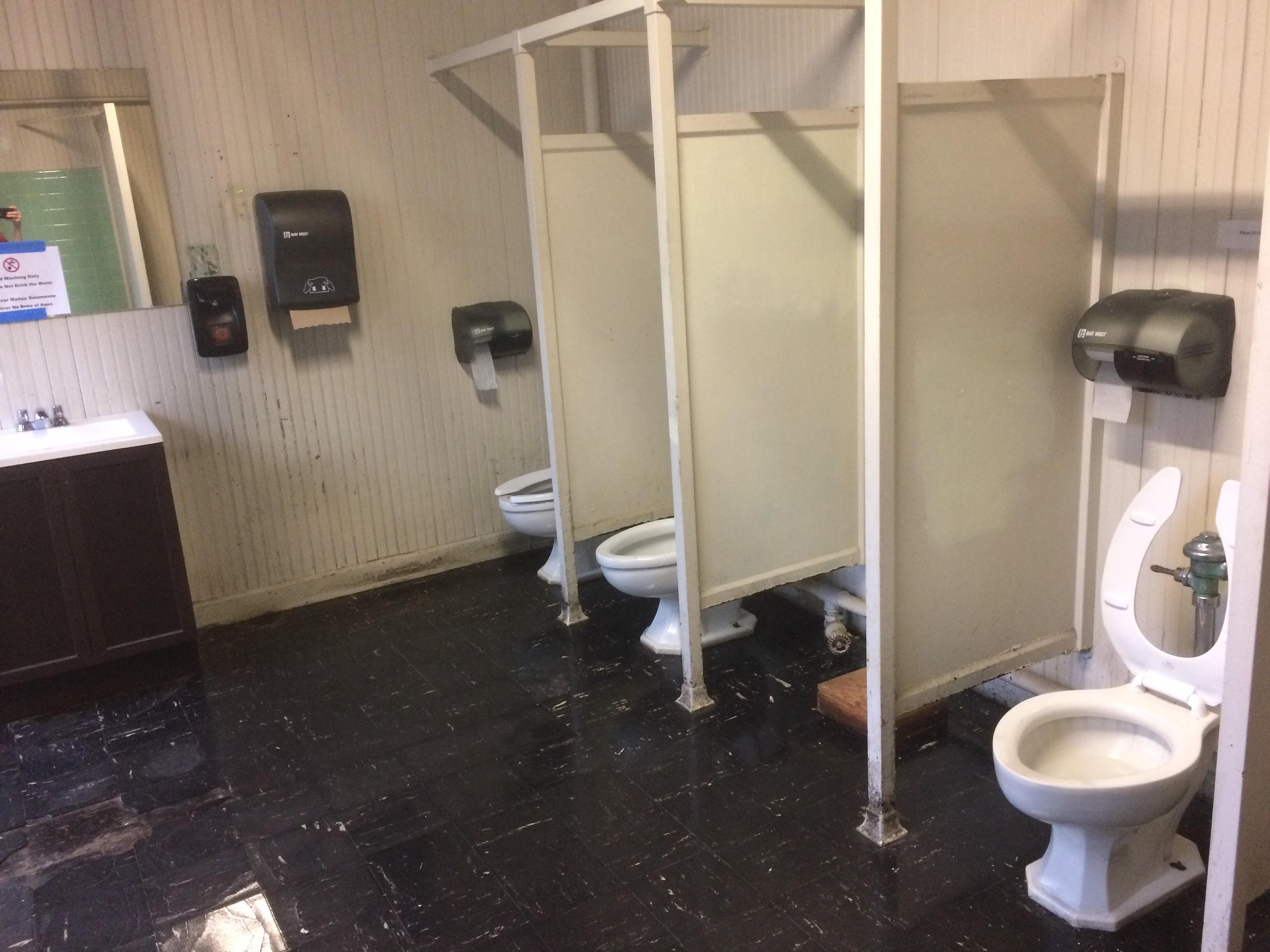 The second floor bathroom in my college's library is a little outdated