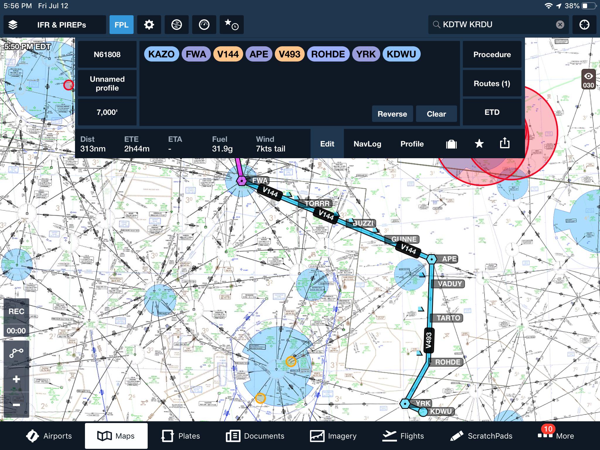 Question about IFR checkride flight plan when filing your plan, is it