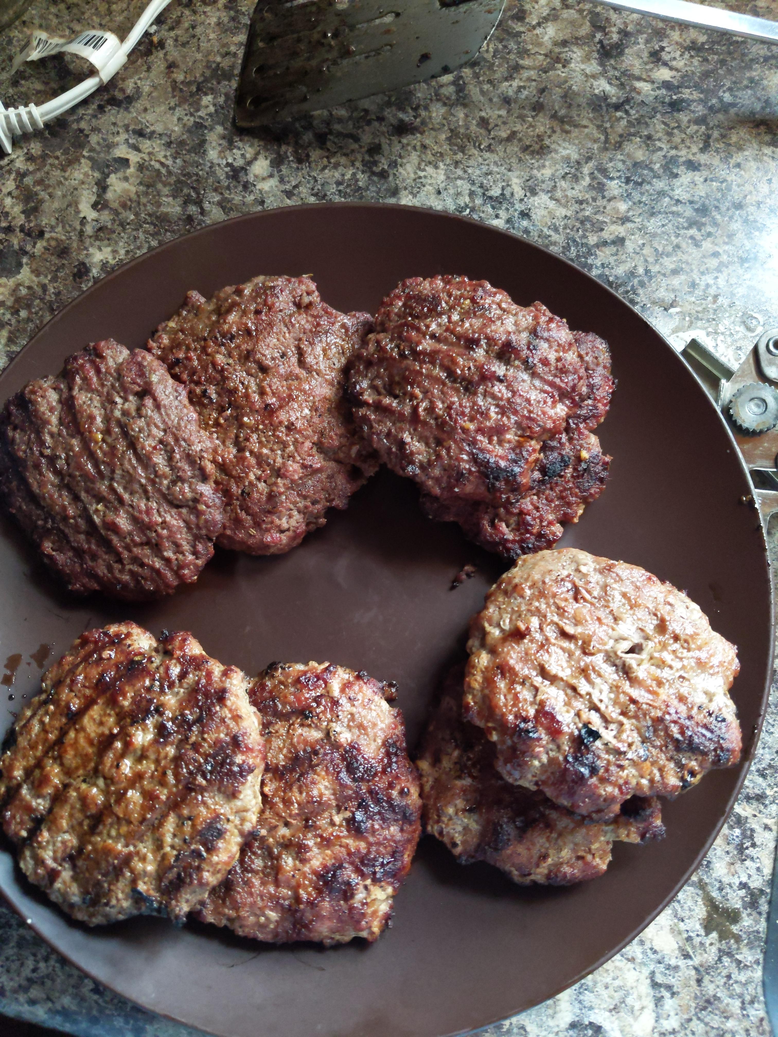 Pork burgers vs Hamburgers I couldn't decide so I made both r/burgers