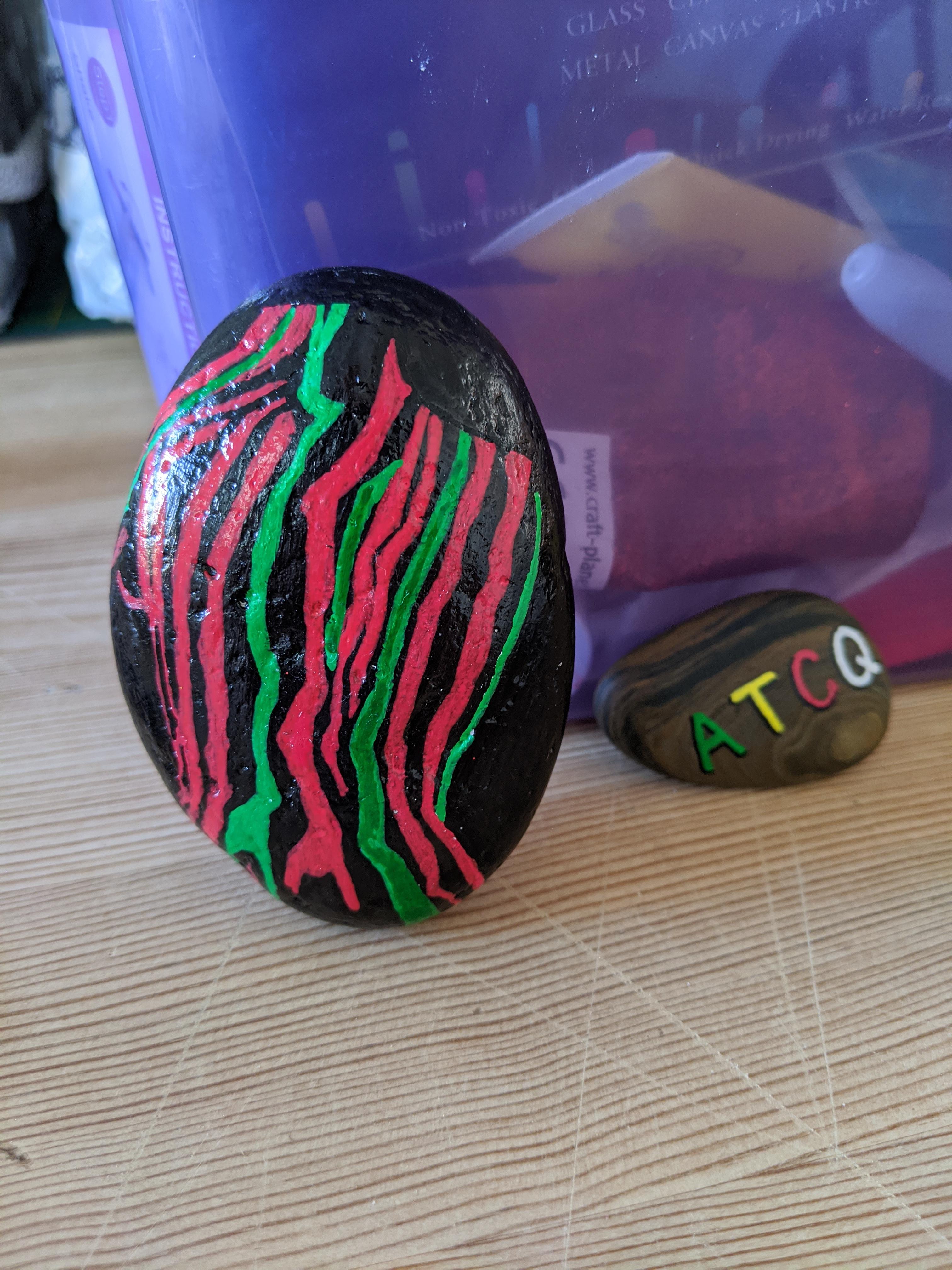 I started painting rocks during lockdown. Added these two to the