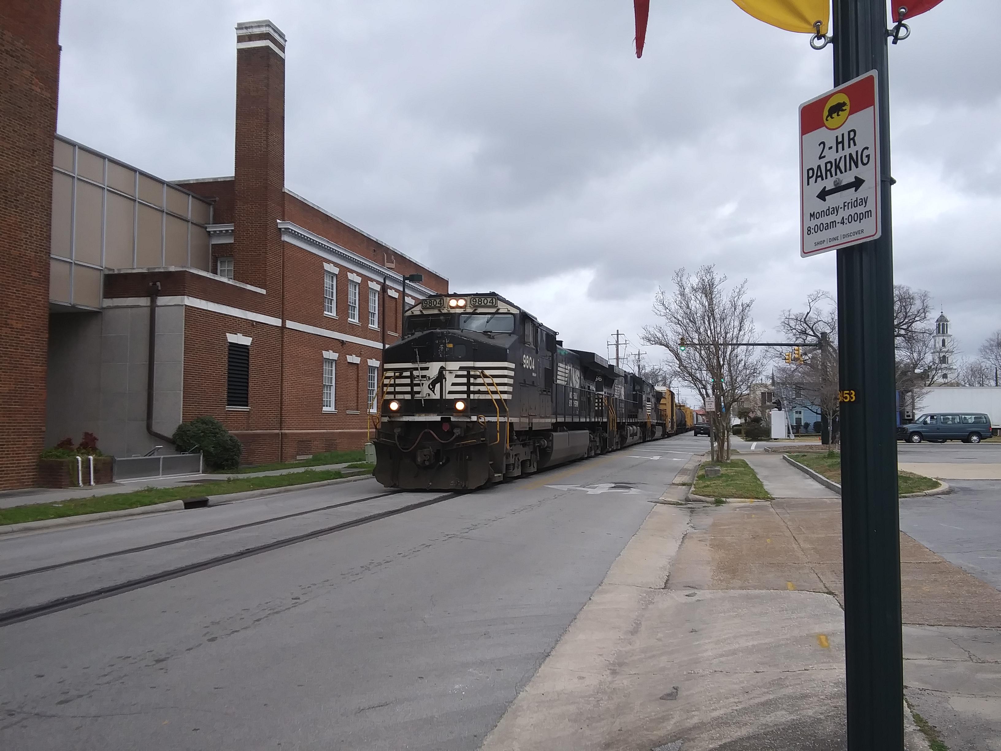 There is a "share the road" policy here in New Bern, NC. r/trains