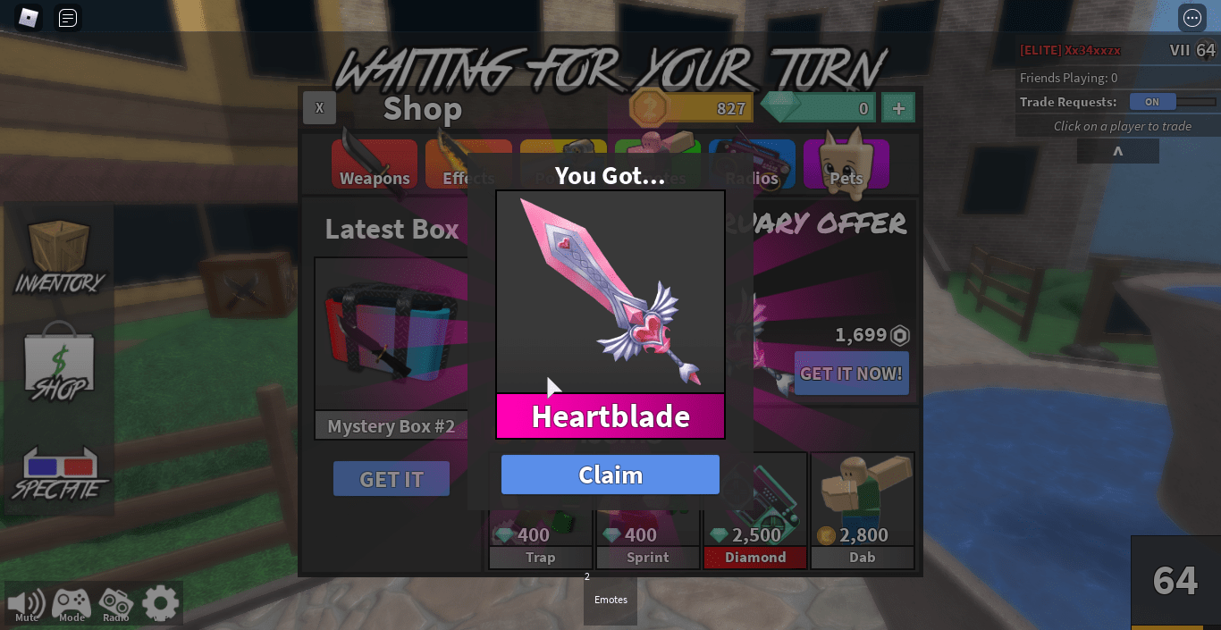 trading heartblade r/MurderMystery2