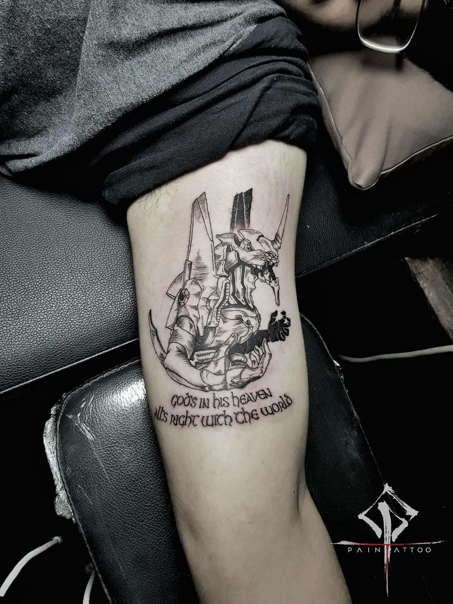 Just got Yui Ikari on my arm . evangelion